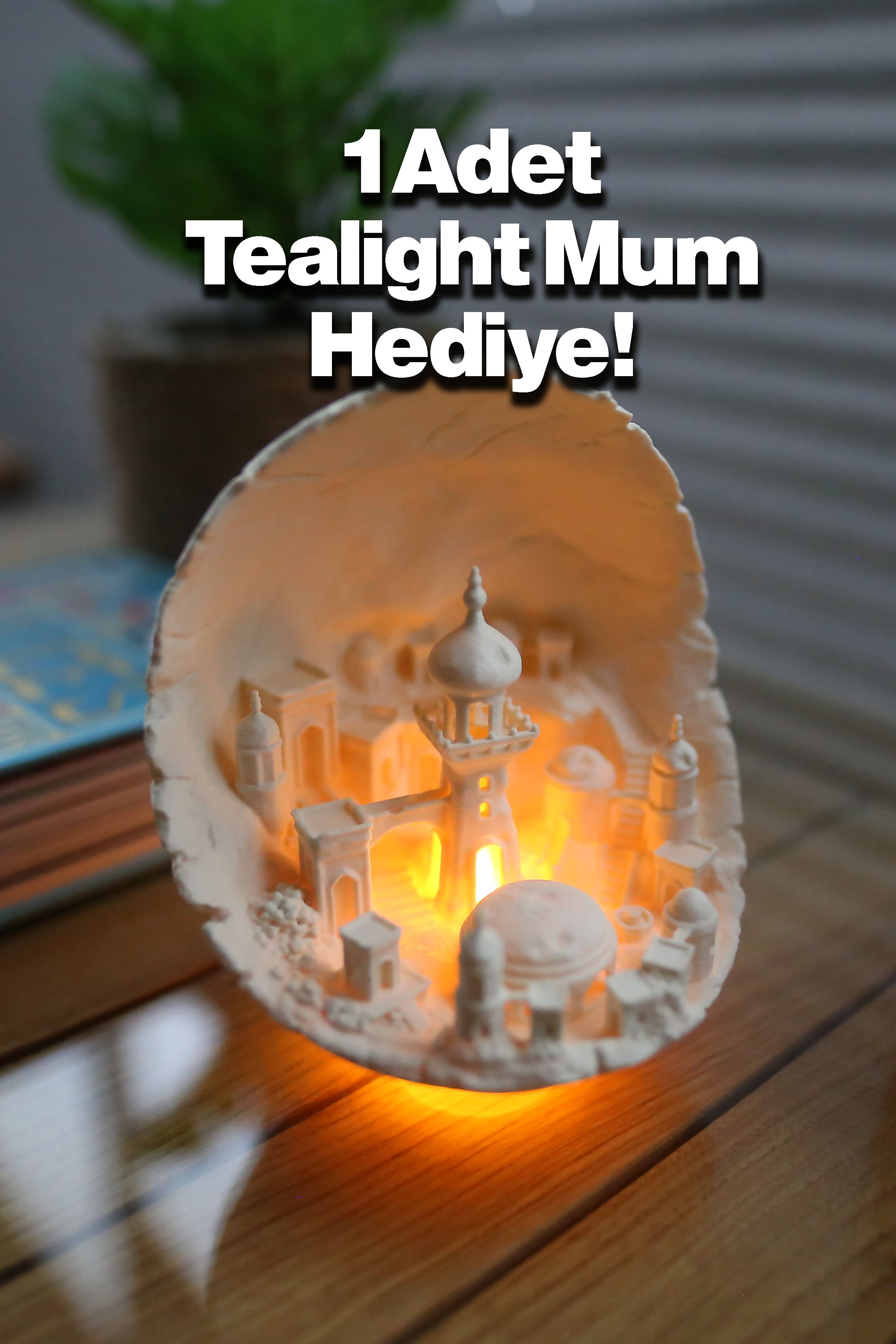 Ay Şehri Tealight Mumluk - Dekoratif Mumluk