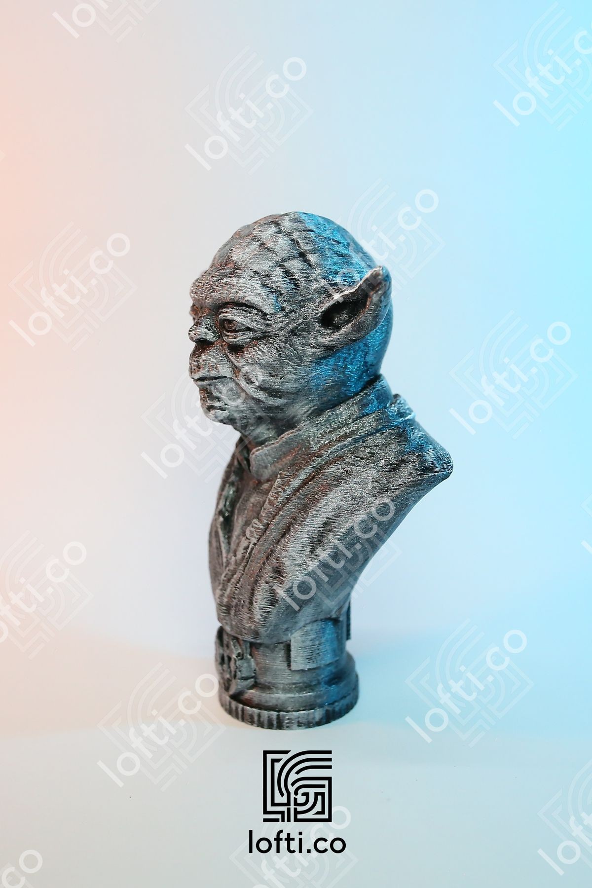 Master Yoda Figür - Star Wars - Master Yoda Büst - Metal Görünümlü Boyalı Plastik Obje 14 Cm