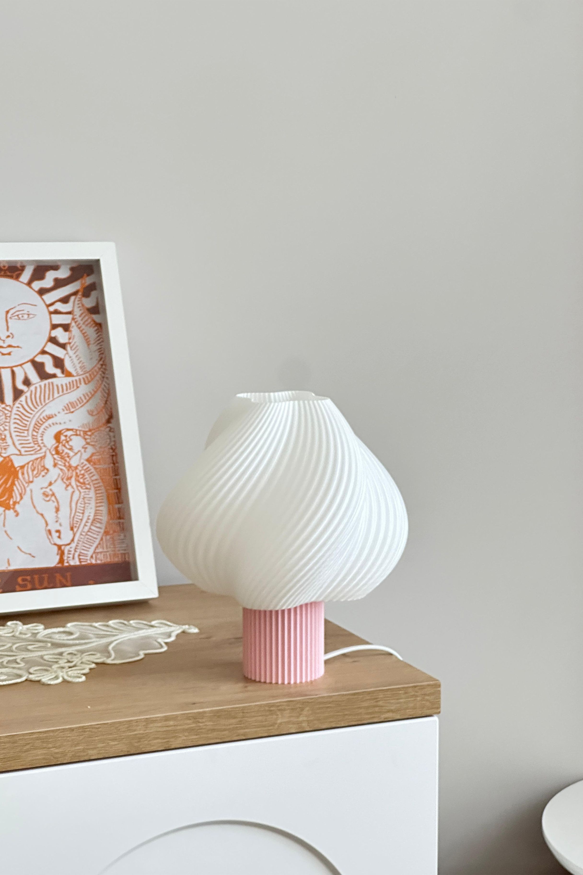 Sopran - Yeni Nesil Pinterest Abajur – İskandinav Tarzda Lamba 25 cm Aydınlatma - Pembe