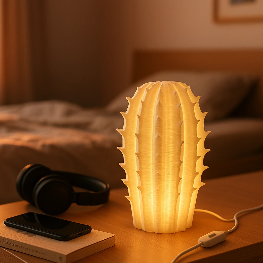 Kaktüs LED Abajur 16 cm Lambader Masa Lambası USB Çıkışlı