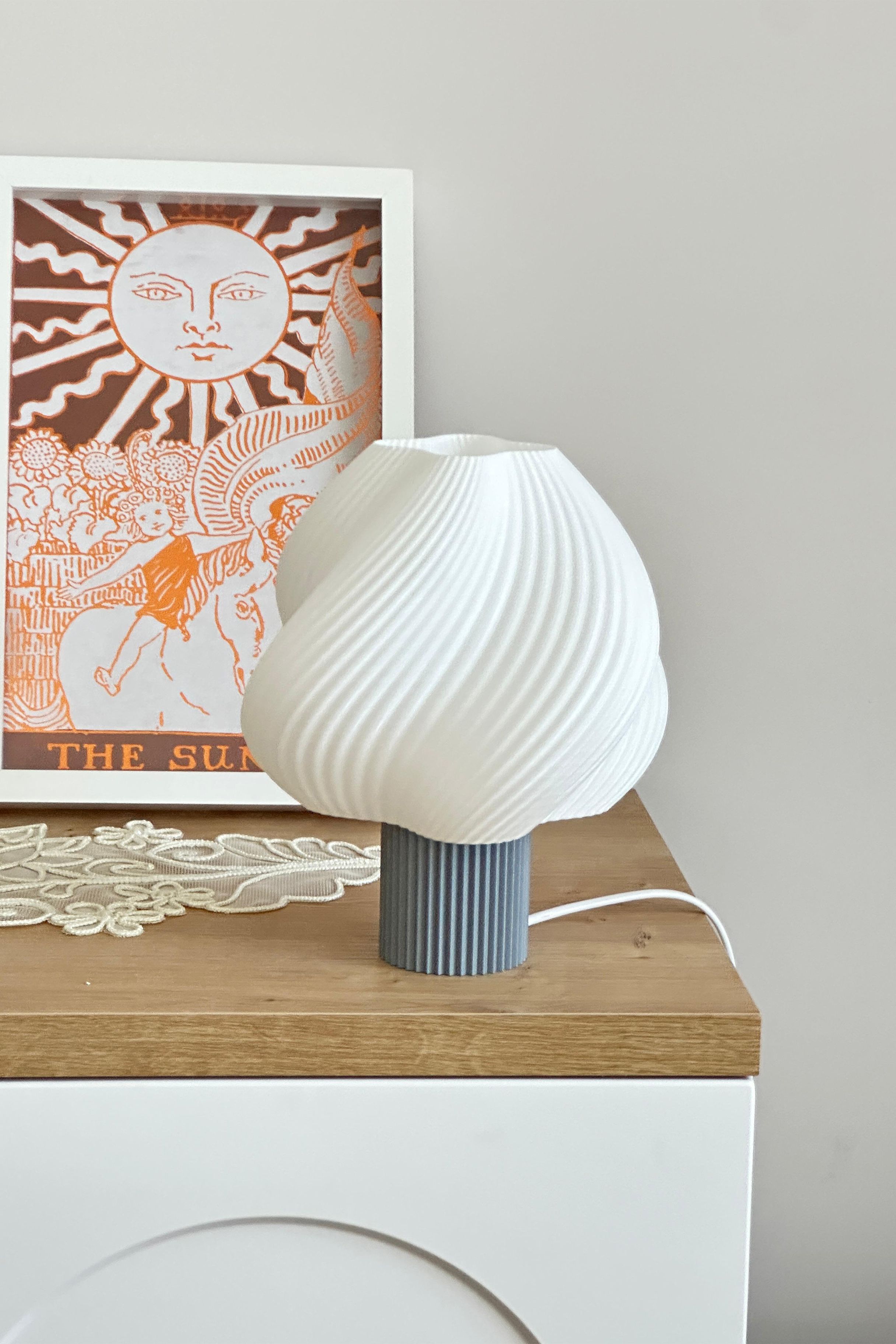 Sopran - Yeni Nesil Pinterest Abajur – İskandinav Tarzda Lamba 25 cm Aydınlatma - Gri