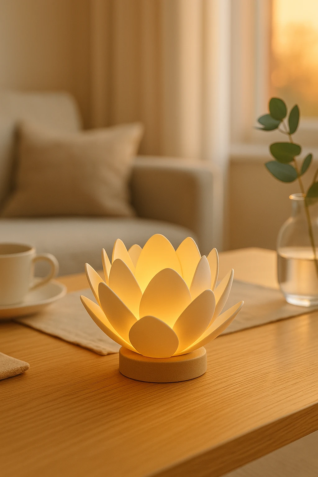 LED Işıklı Lotus Tealight Mumluk | Dekoratif & Şık Ortam Aydınlatması | Ev, Ofis, Hediye