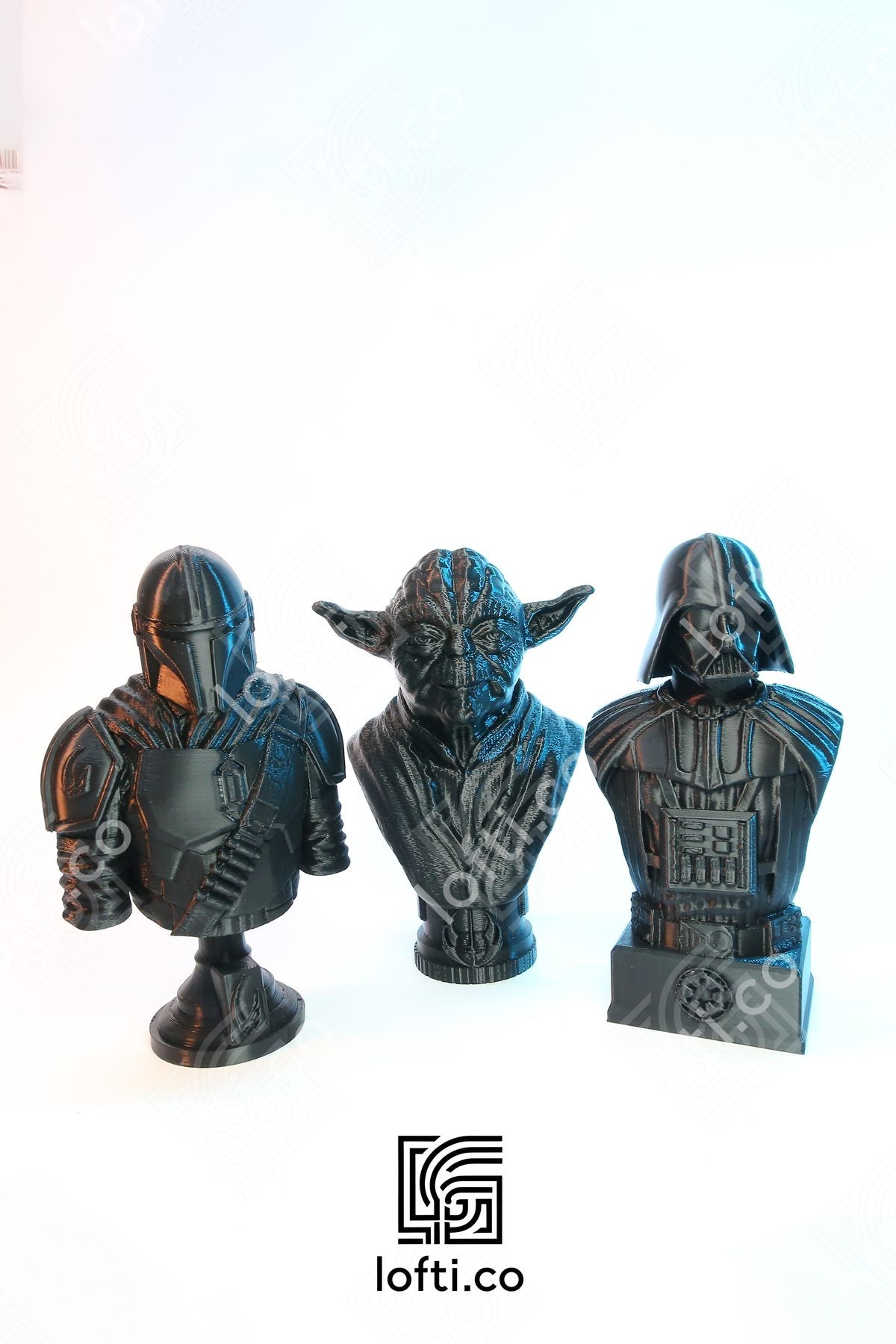 Darth Vader, Master Yoda, Mandalorian Star Wars Figür, Siyah Plastik Obje 14 cm