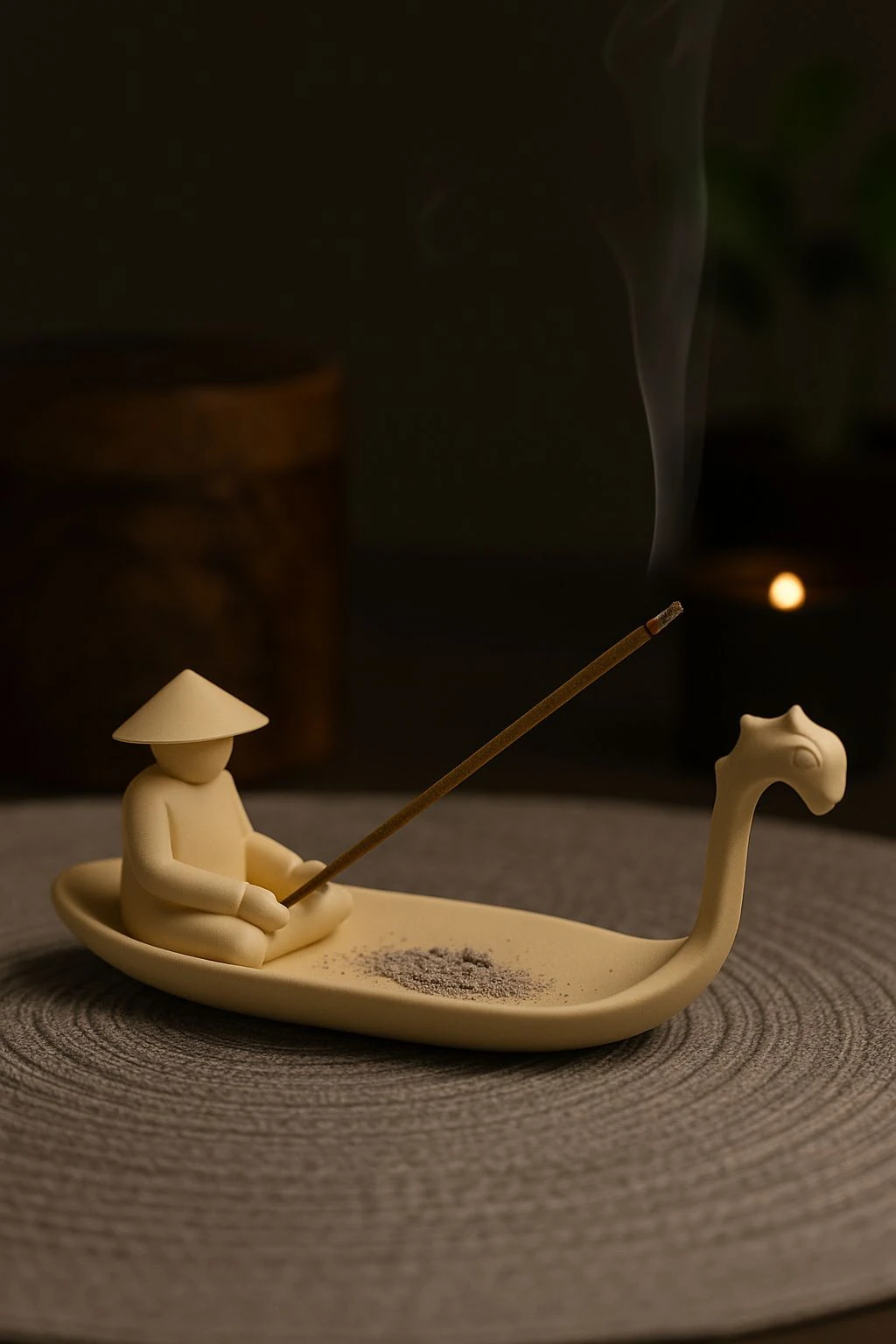 Tütsülük Uzak Doğulu Balıkçı, 27 cm Sade ve Şık Tütsü Tutucu