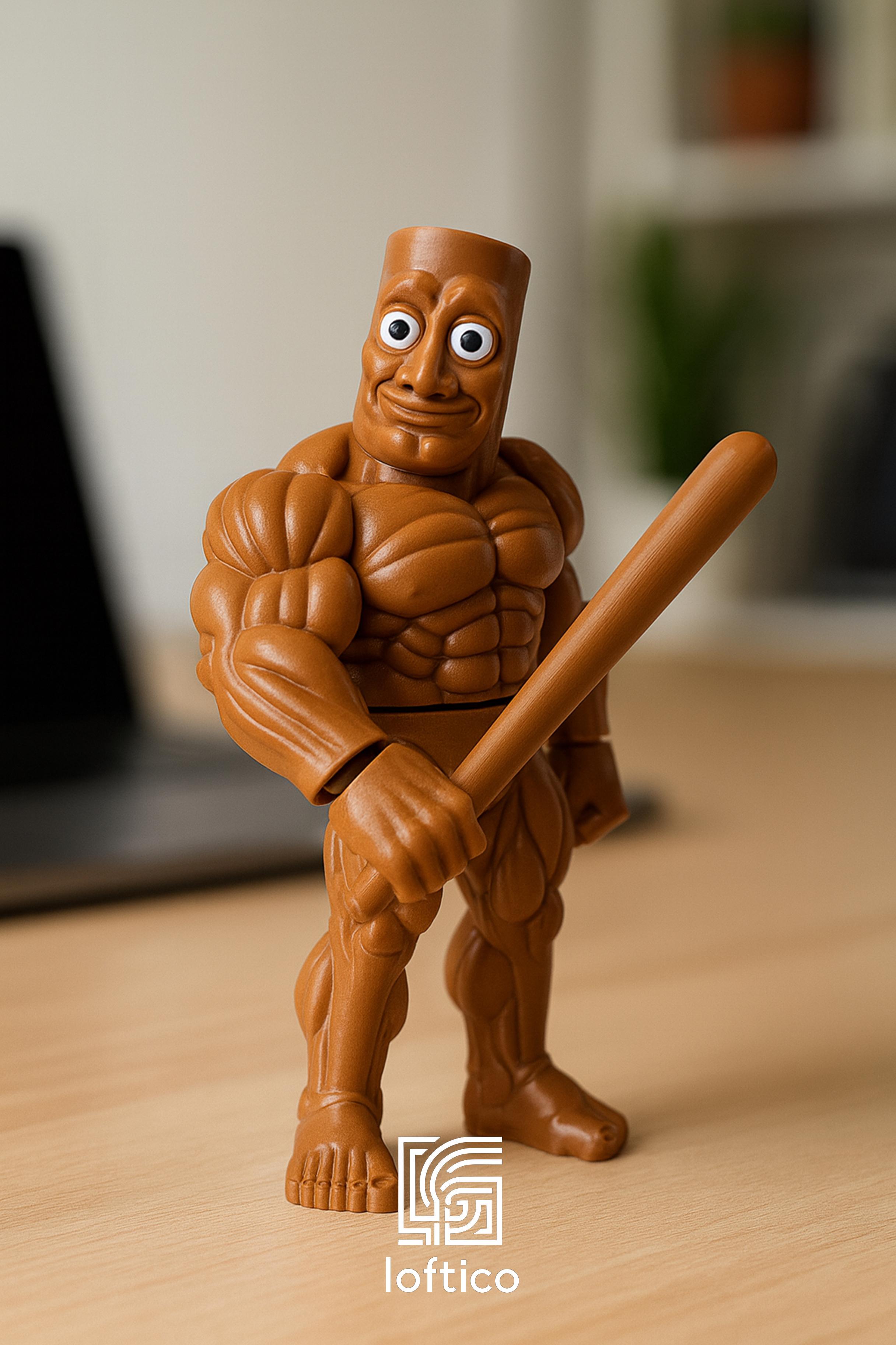 Tung Tung Sahur Hareketli MEGA BOY 24 cm - Kaslı TUNG TUNG SAHUR