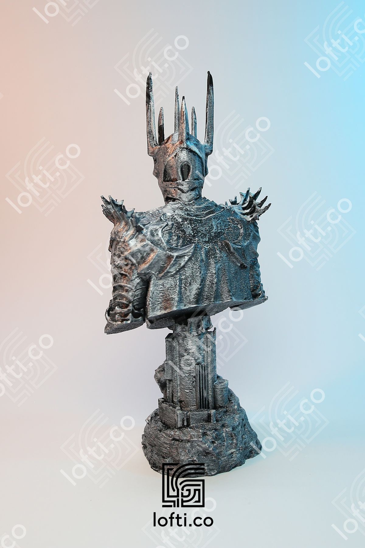 Sauron Heykel Figür - Sauron Büst - Metal Görünümlü Boyalı Plastik Obje 14 Cm Yüzüklerin Efendisi