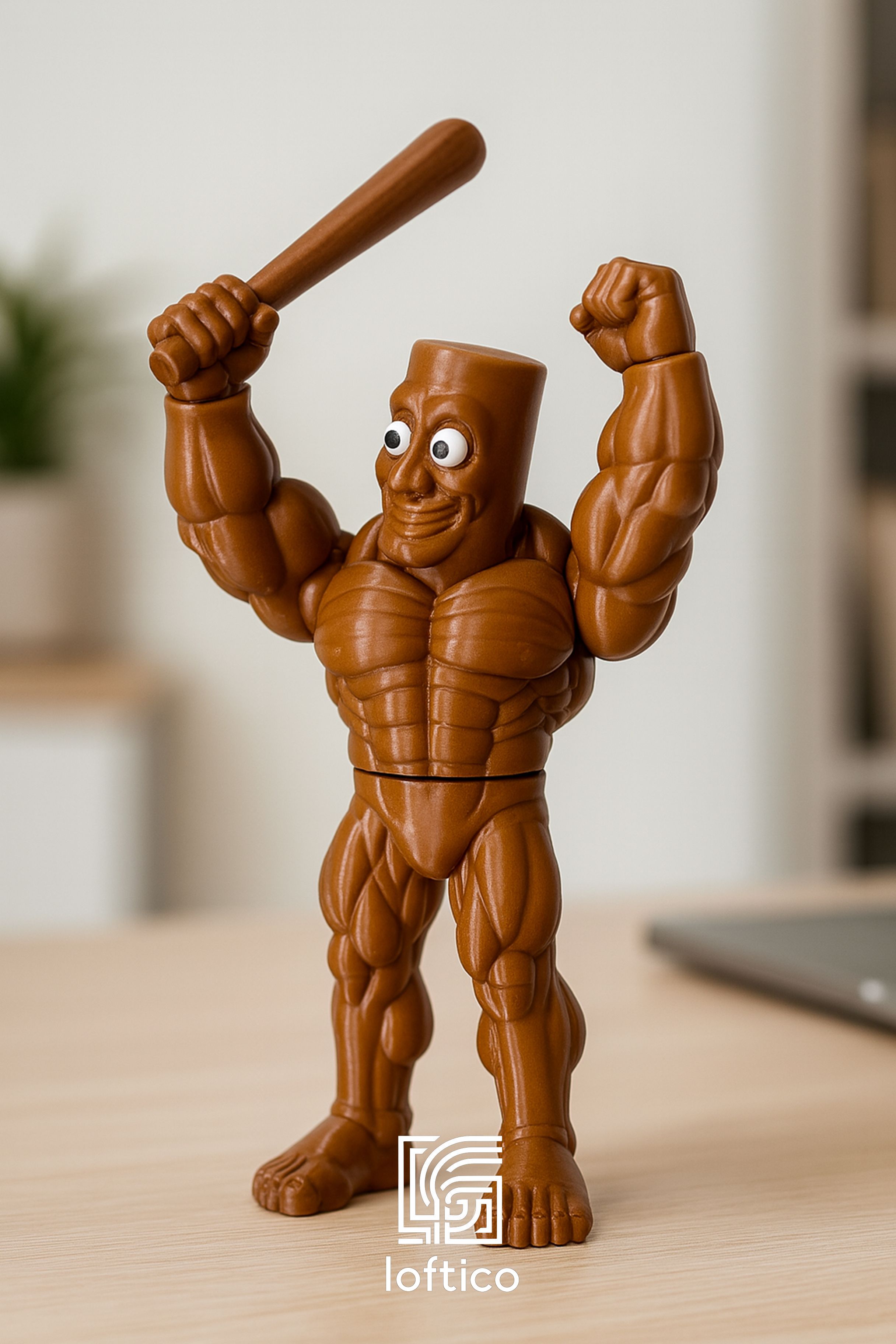 Tung Tung Sahur Hareketli MEGA BOY 24 cm - Kaslı TUNG TUNG SAHUR