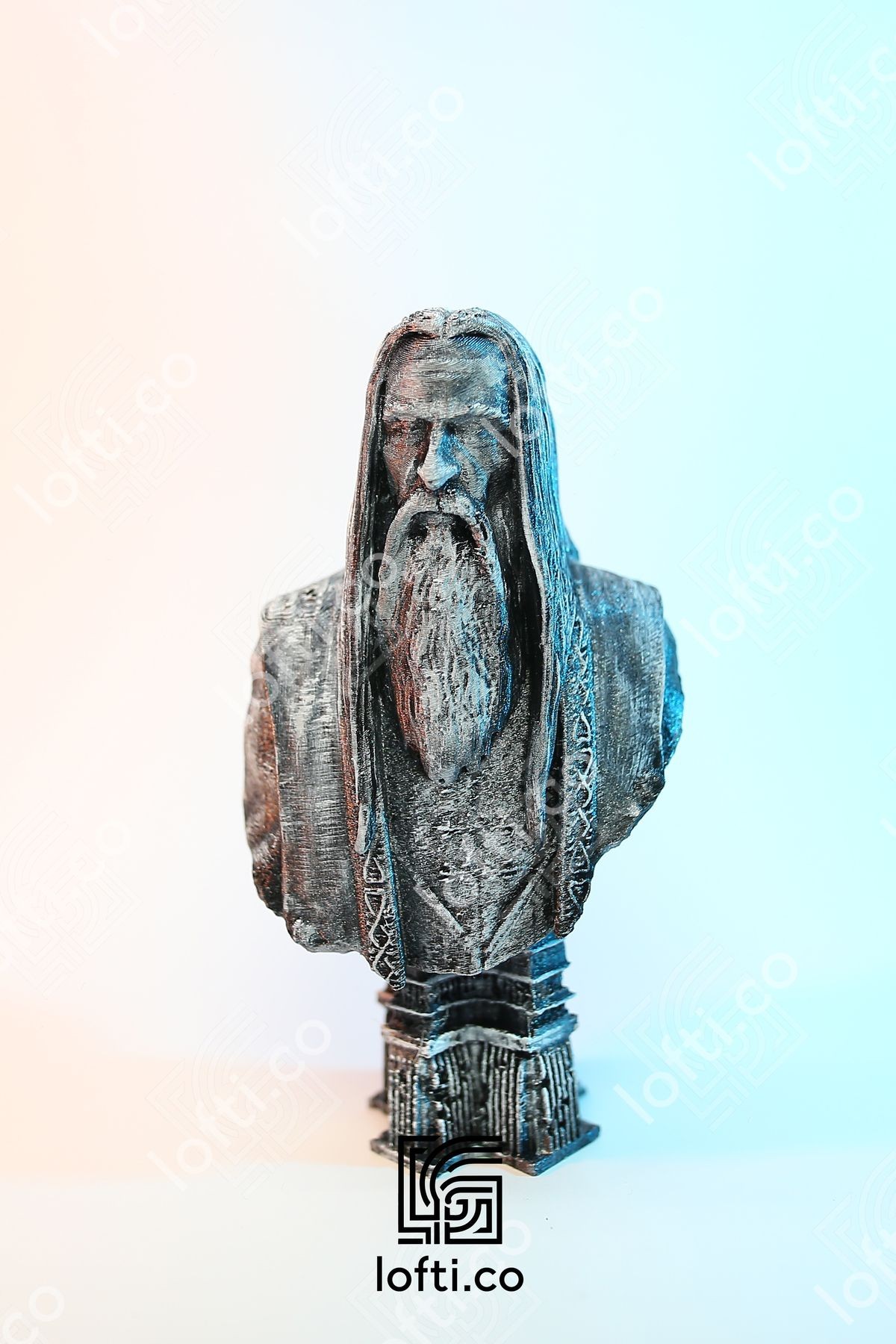 Saruman Büst - Yüzüklerin Efendisi - Saruman Metal Görünümlü Boyalı Plastik Obje 14 Cm Saruman Figür