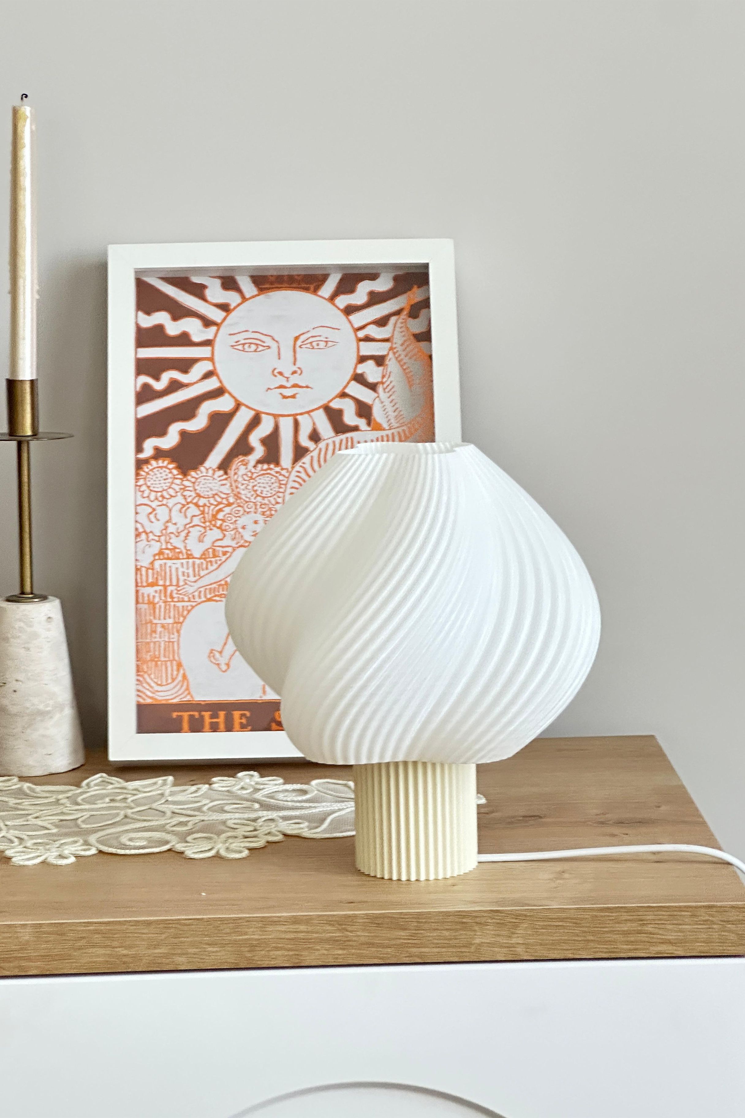 Sopran - Yeni Nesil Pinterest Abajur – İskandinav Tarzda Lamba 25 cm Aydınlatma - Krem