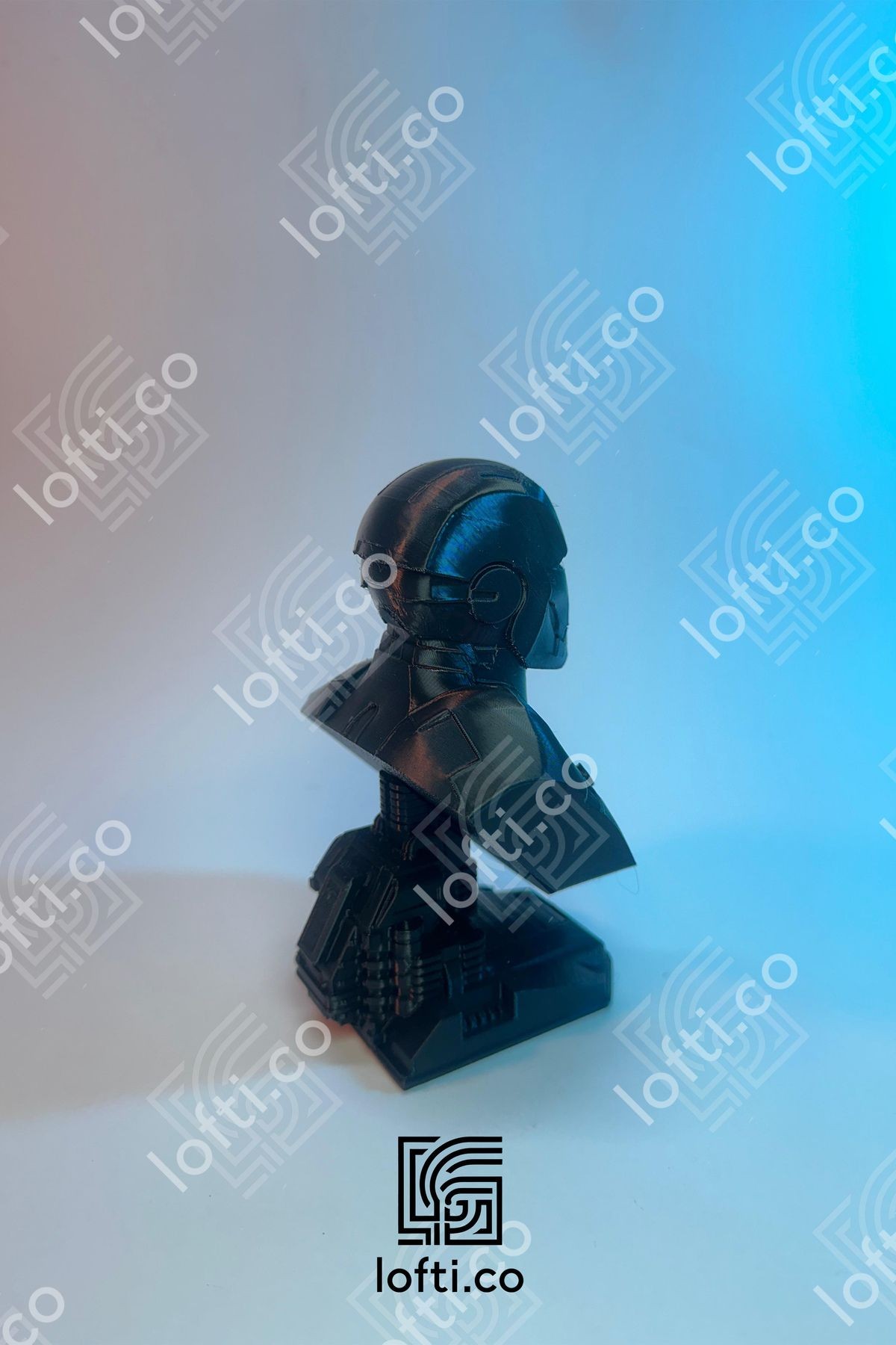 İronman Figürü - Siyah İronman Büst - 15cm İronman Büstü