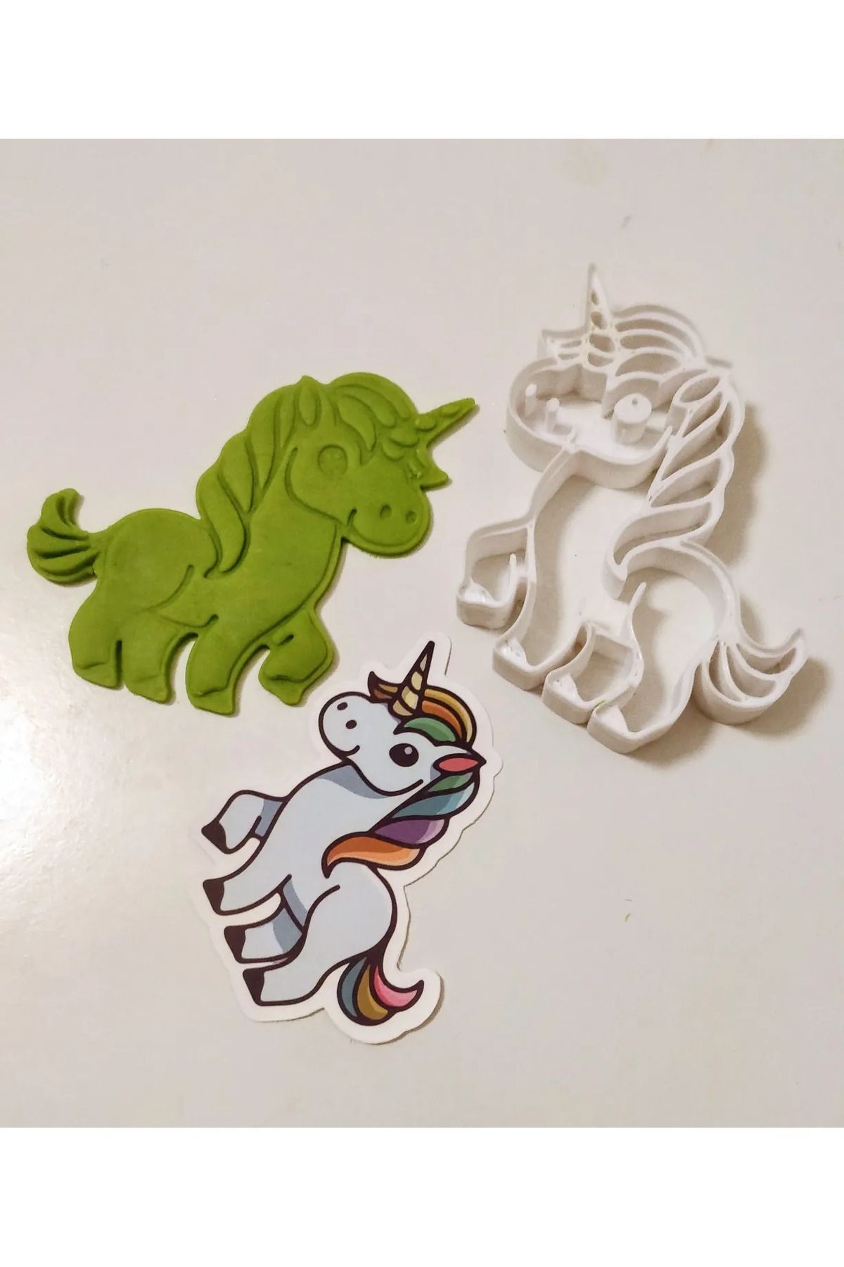 Unicorn + Rainbow Kurabiye Kalıp Hamur Kesici Şekillendirici 3'lü Set