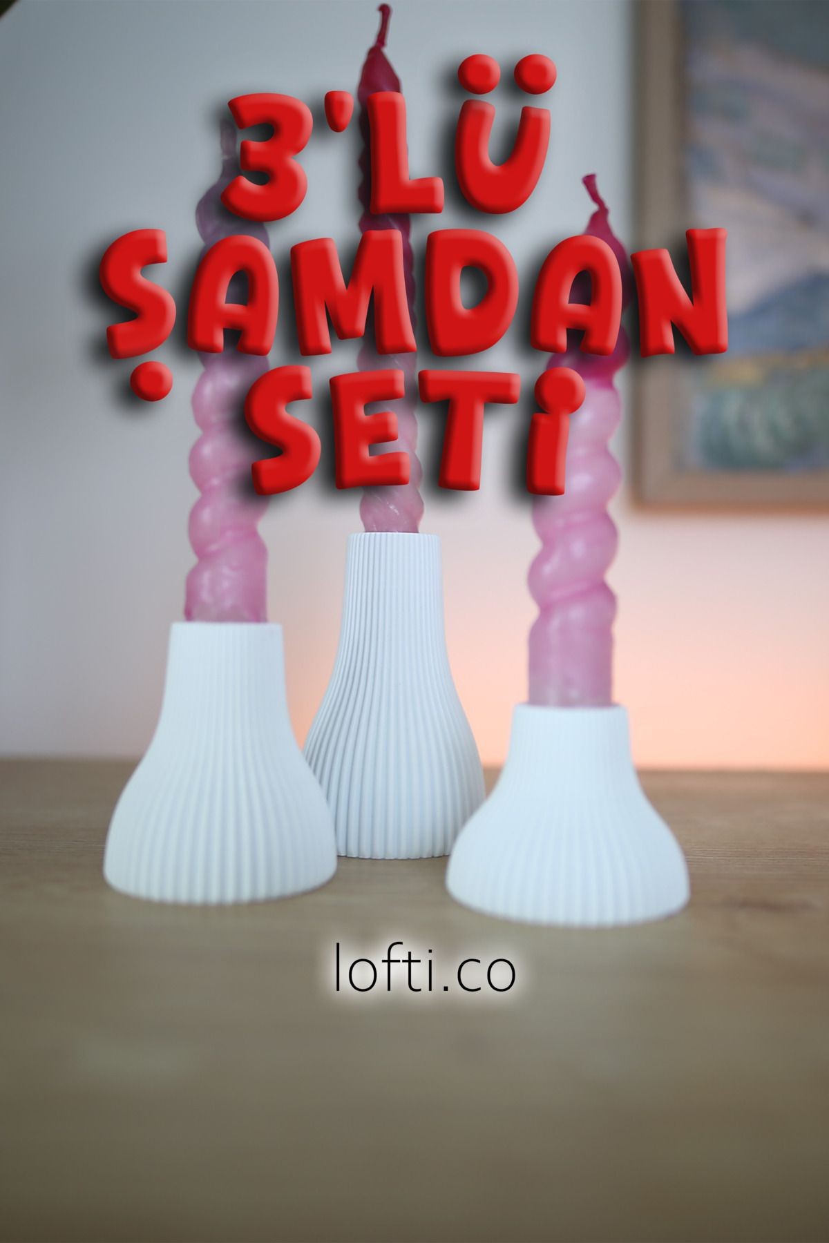 3'lü Şamdan Seti
