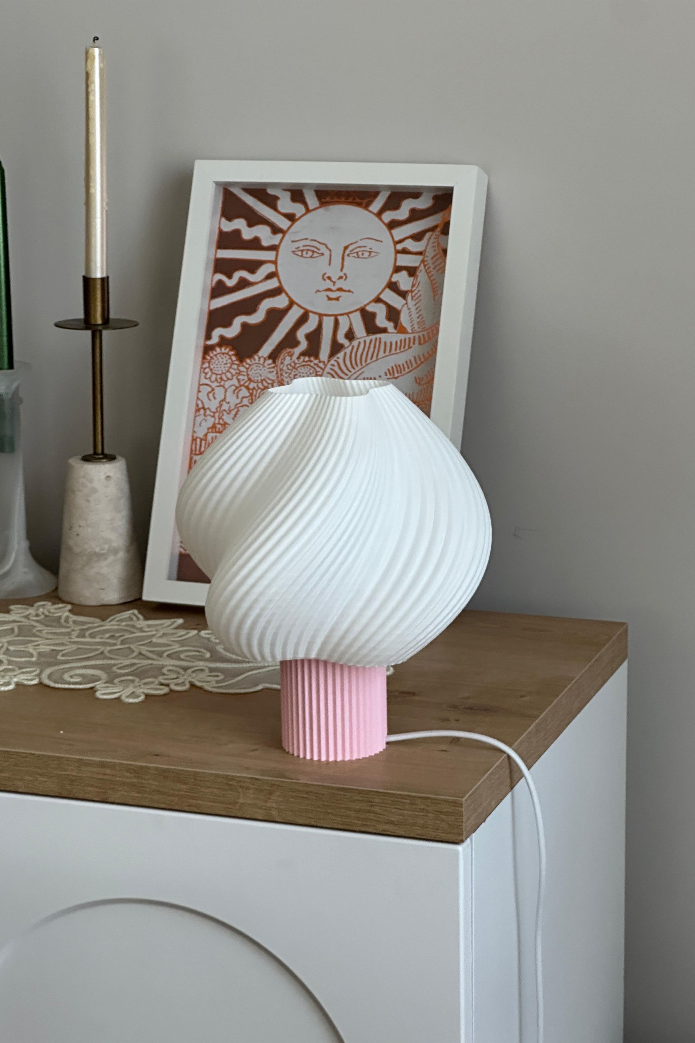 Sopran - Yeni Nesil Pinterest Abajur – İskandinav Tarzda Lamba 25 cm Aydınlatma - Pembe