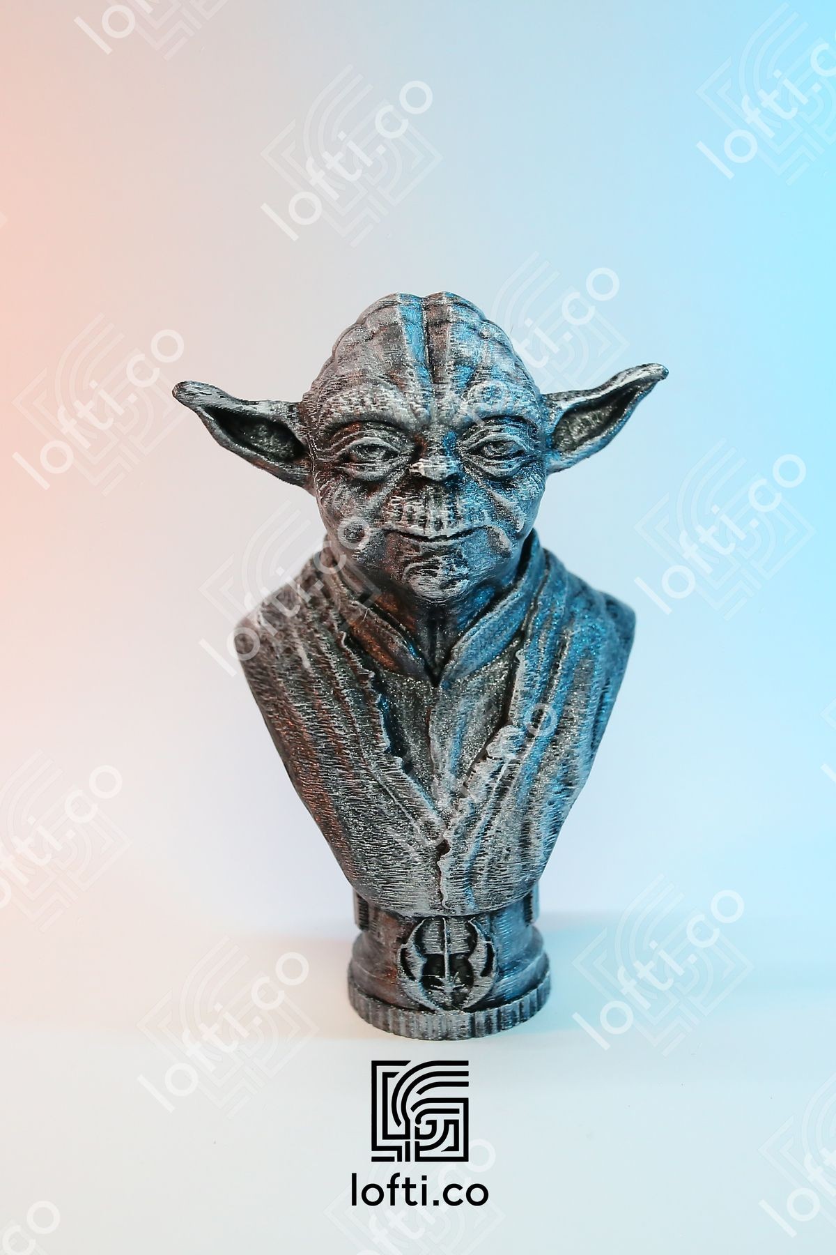 Master Yoda Figür - Star Wars - Master Yoda Büst - Metal Görünümlü Boyalı Plastik Obje 14 Cm