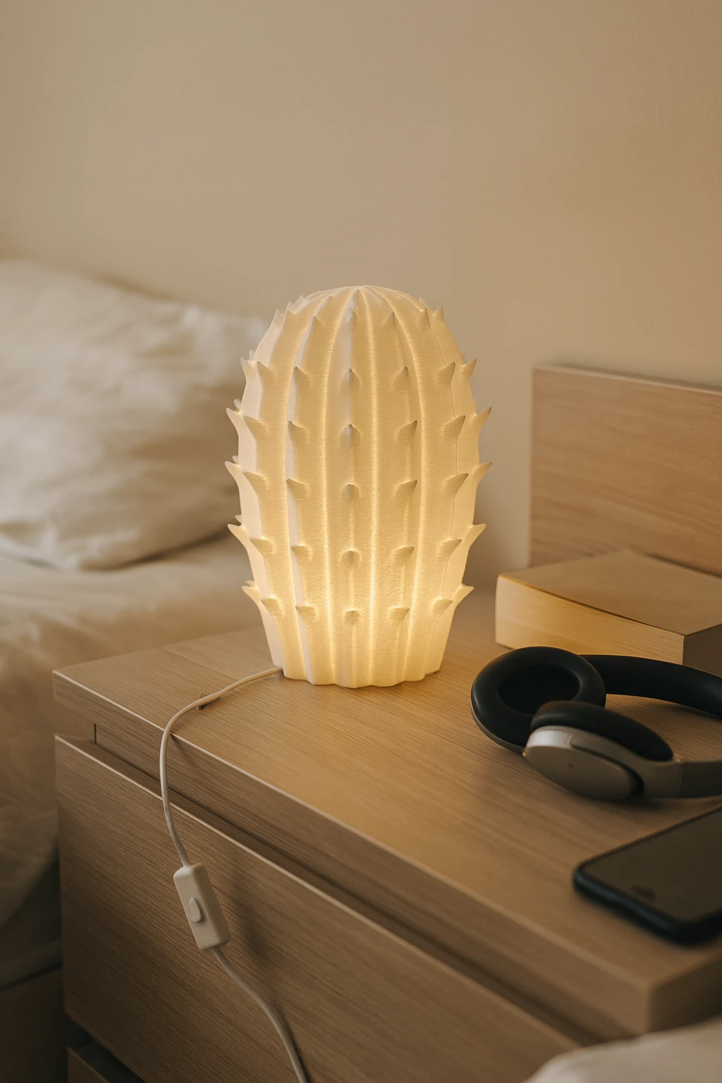 Kaktüs LED Abajur 16 cm Lambader Masa Lambası USB Çıkışlı