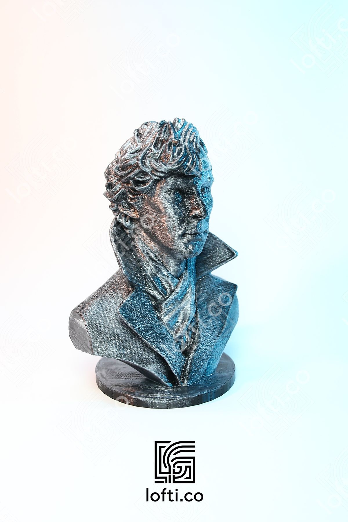 Sherlock Holmes Büst - Metalik Sherlock Figürü - 15cm Sherlock Büstü - Benedict Cumberbatch