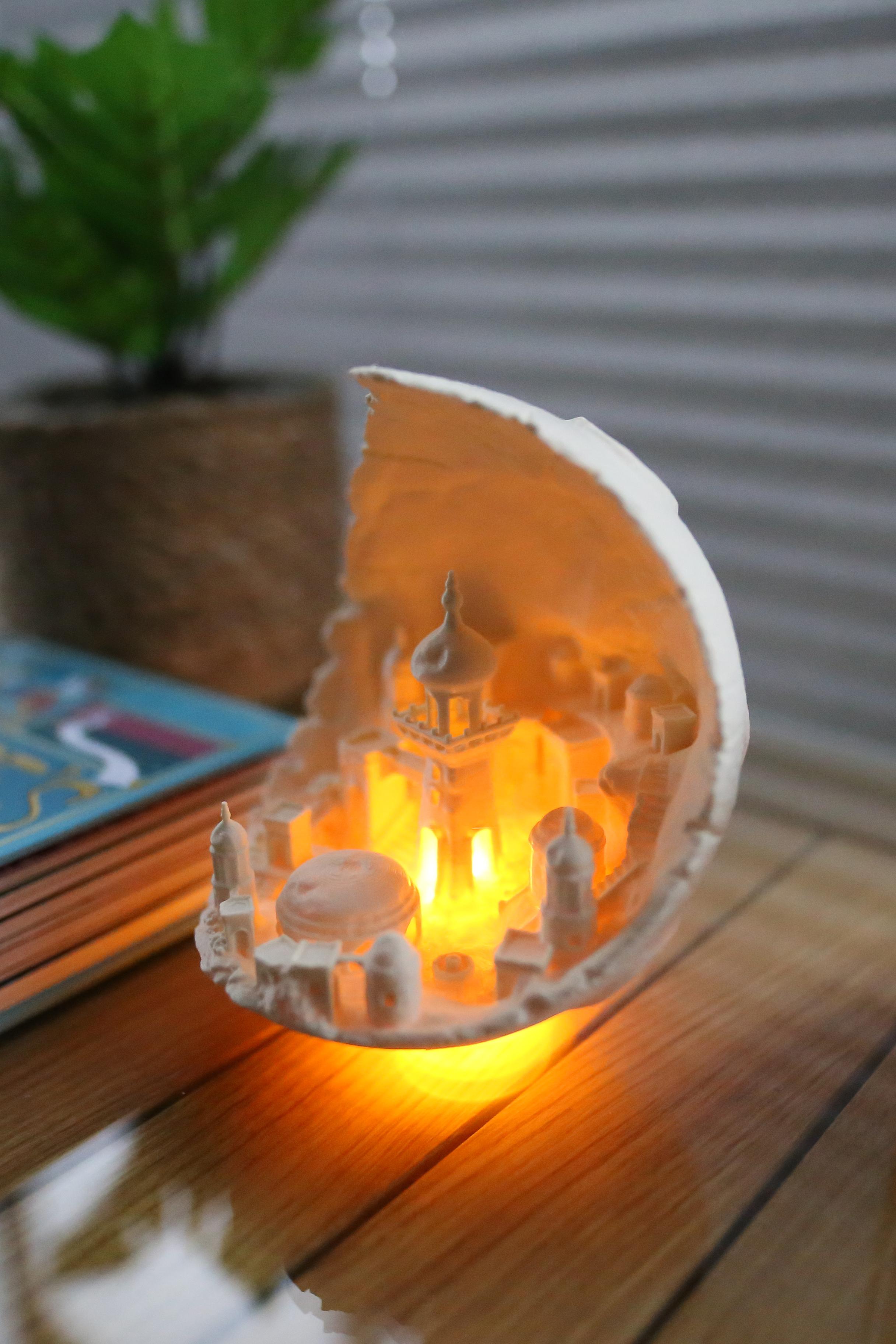 Ay Şehri Tealight Mumluk - Dekoratif Mumluk