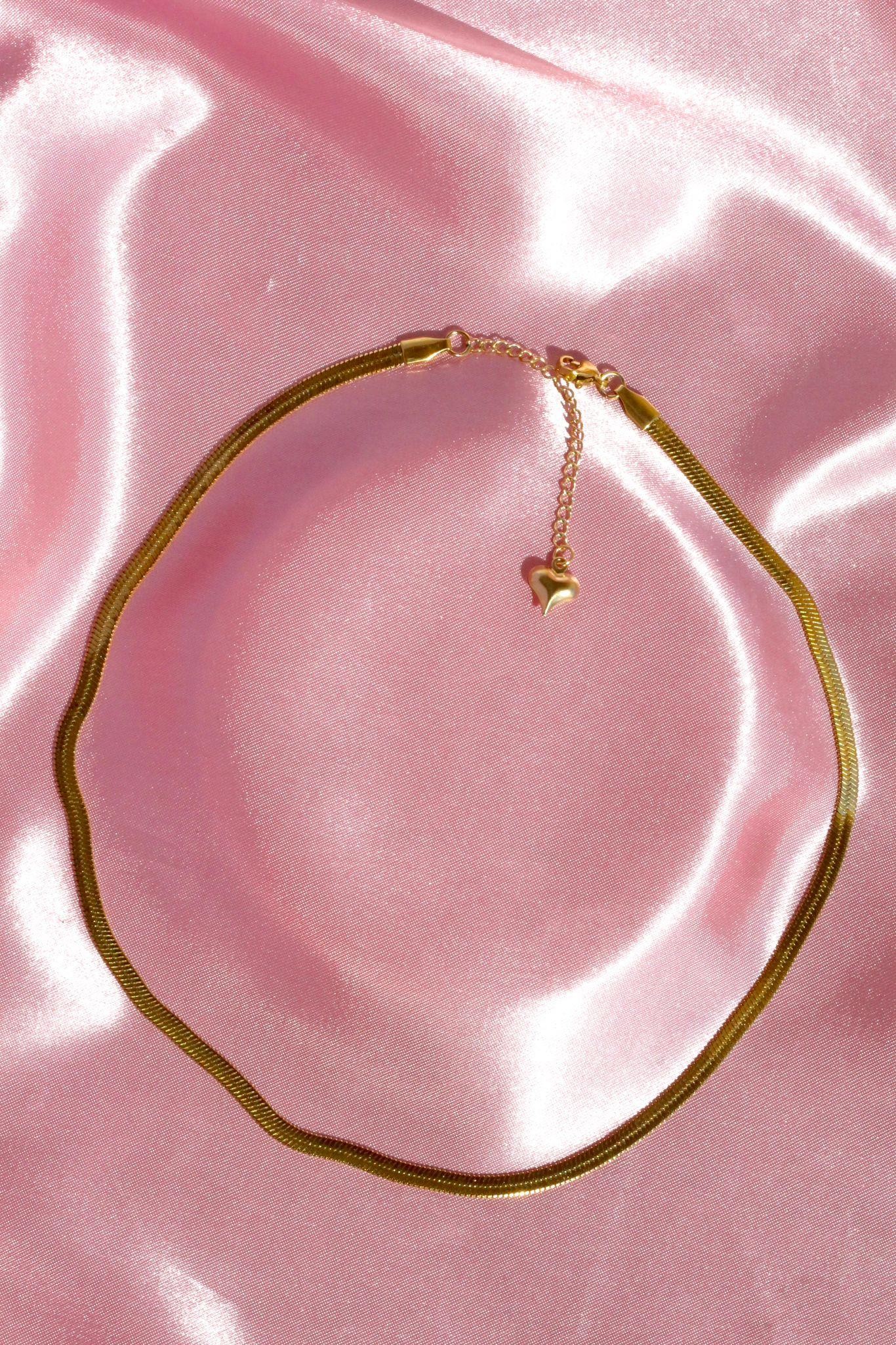 Italian Heart Pendant Gold Chain | Steel