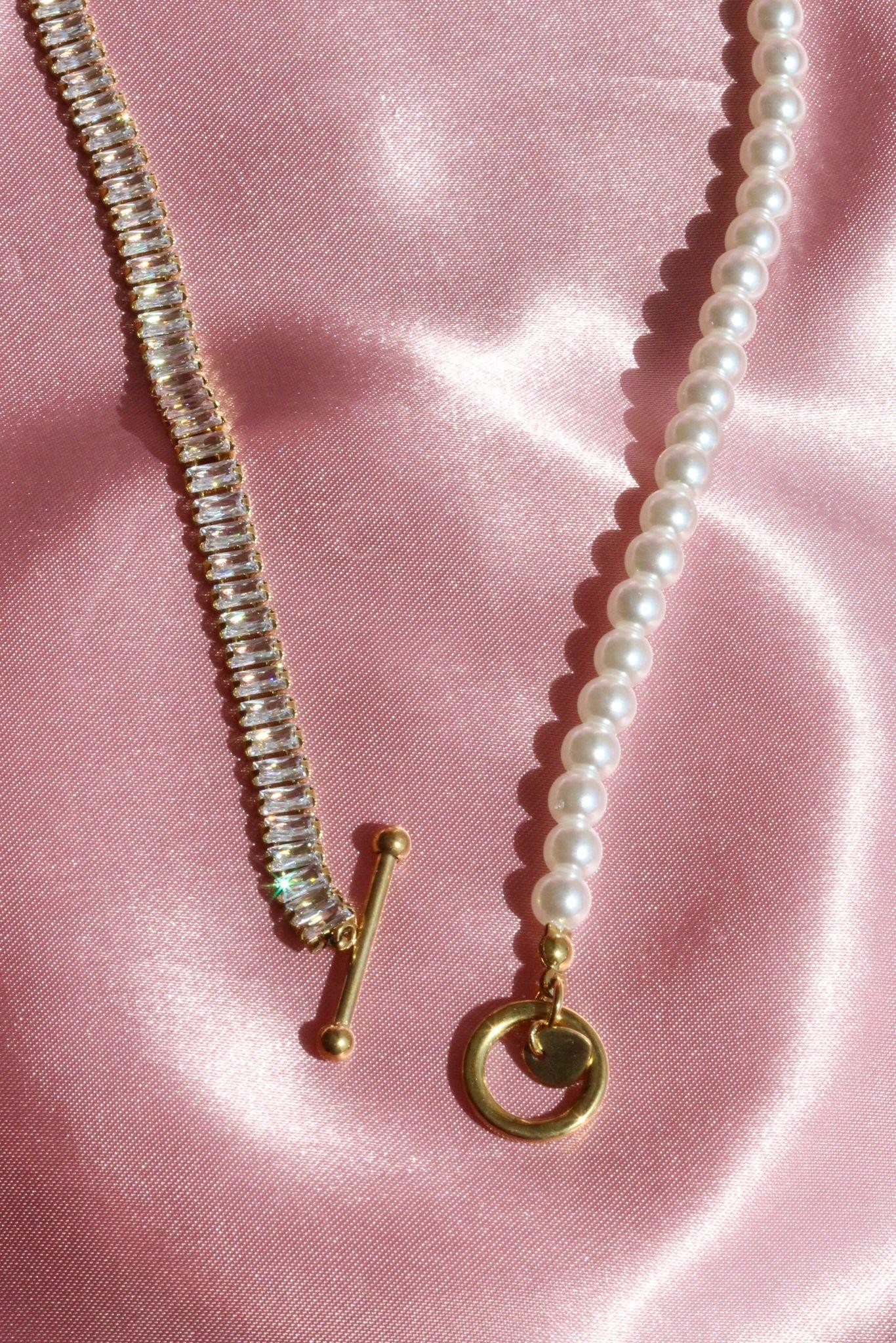 Sparkle Pearl Kolye I Çelik