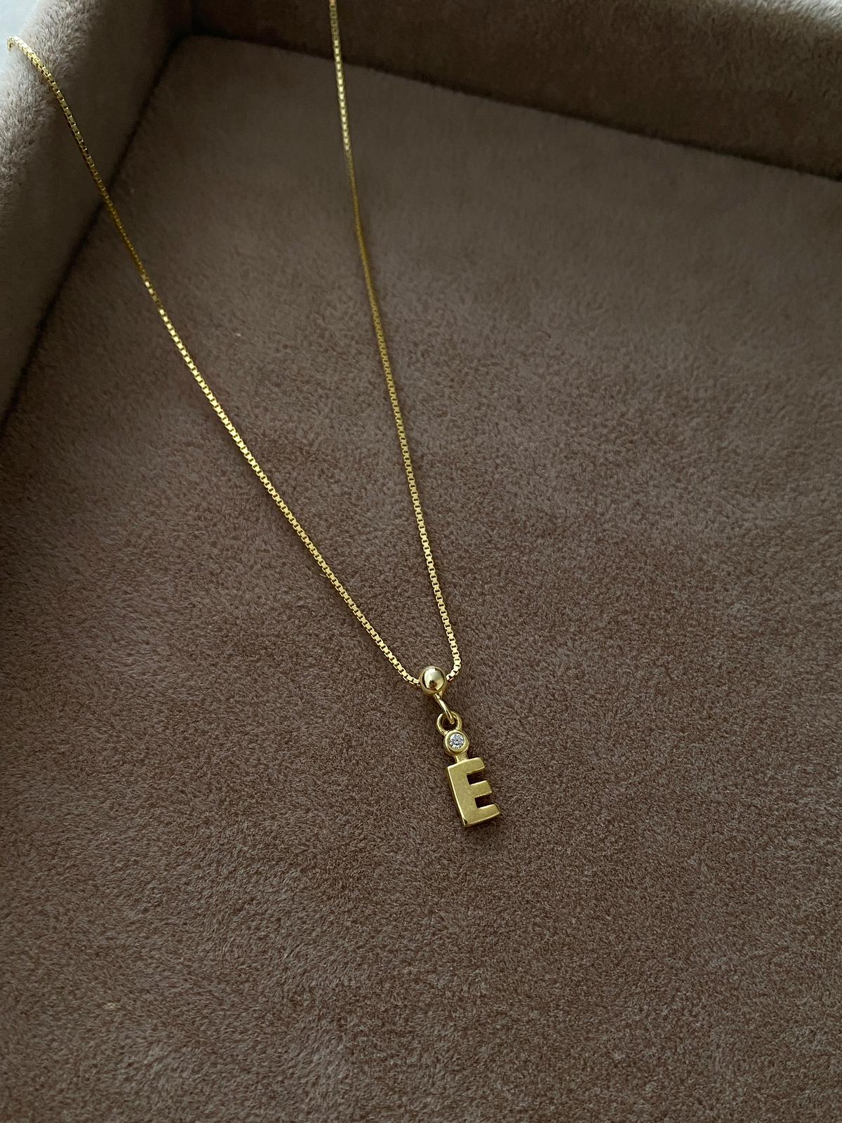 Minimal Tek Taş Harf Kolye I 925 Gümüş
