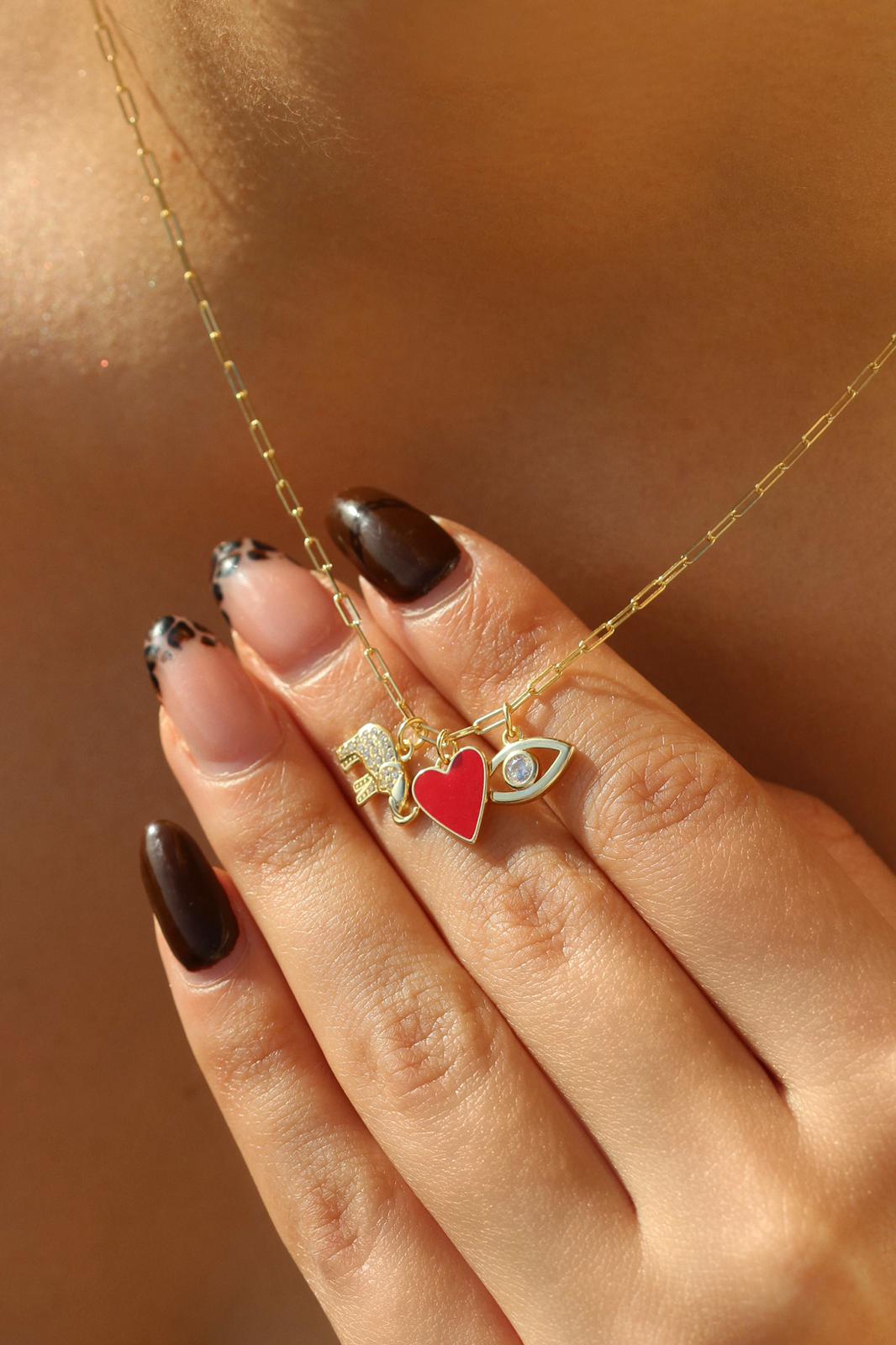 Şans Üçlü Charm Kolye I 925 Gümüş