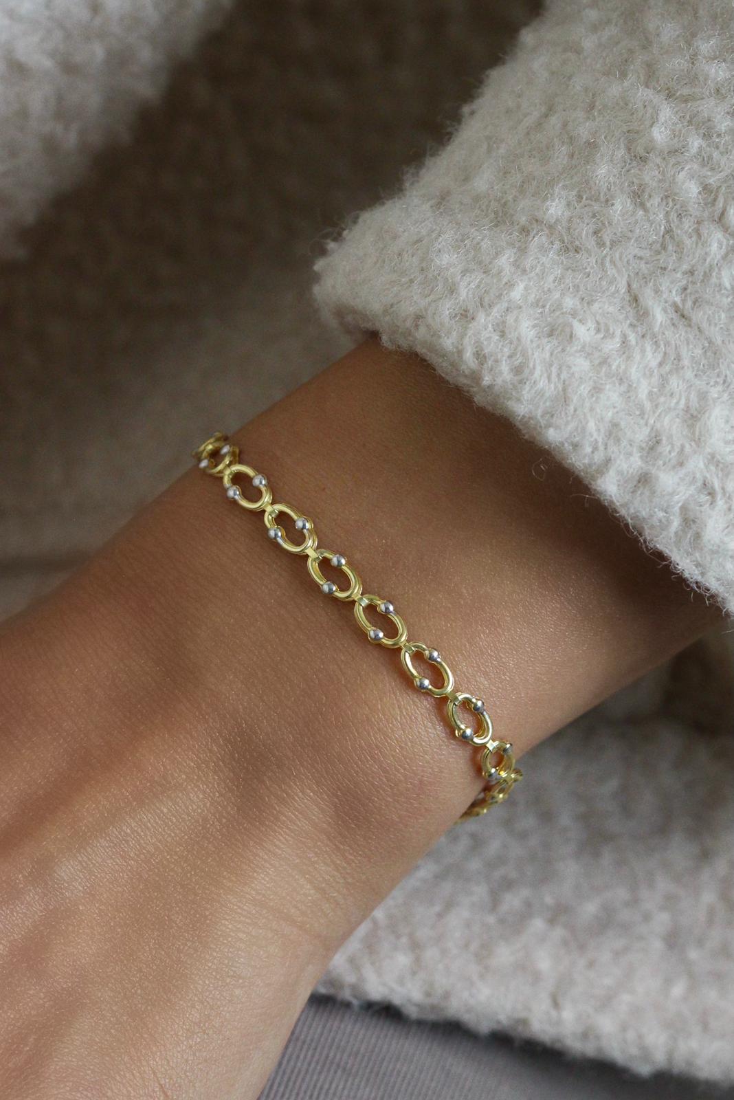 Mix Oval Silver Detaylı Bileklik | 925 Gümüş 