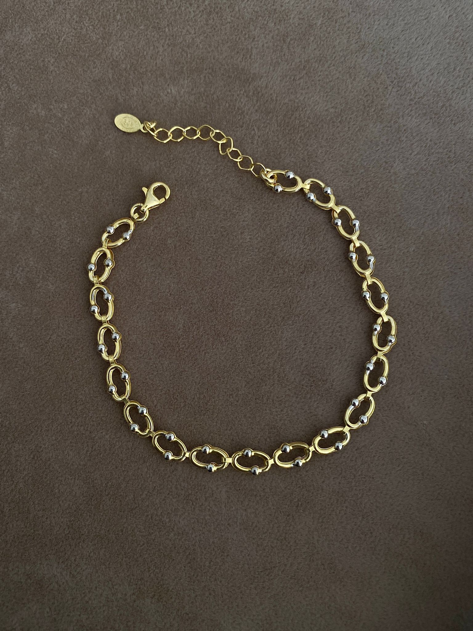 Mix Oval Silver Detaylı Bileklik | 925 Gümüş 