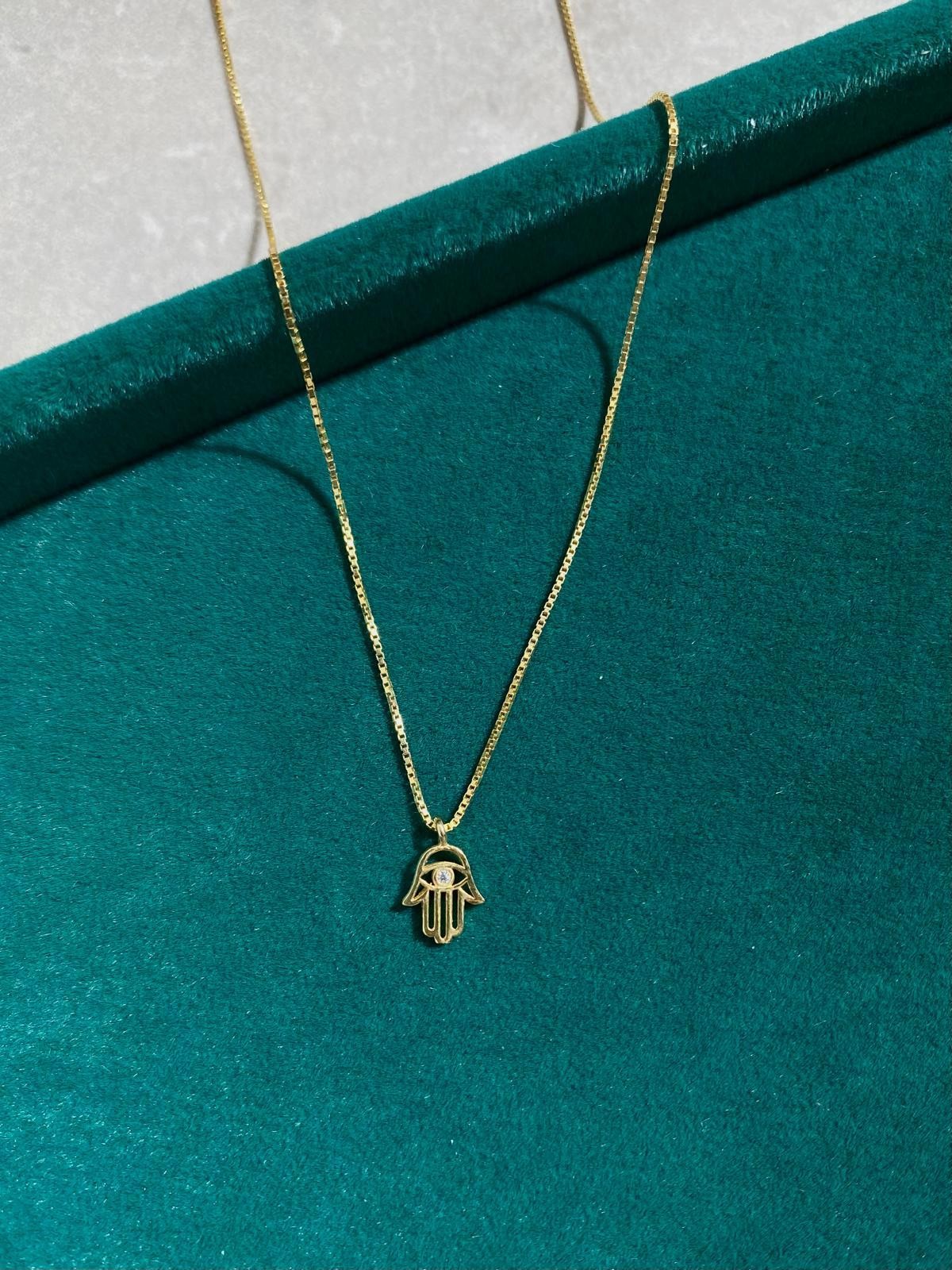 Minimal Hamsa Fatma Ana Eli Kolye | 925 Gümüş