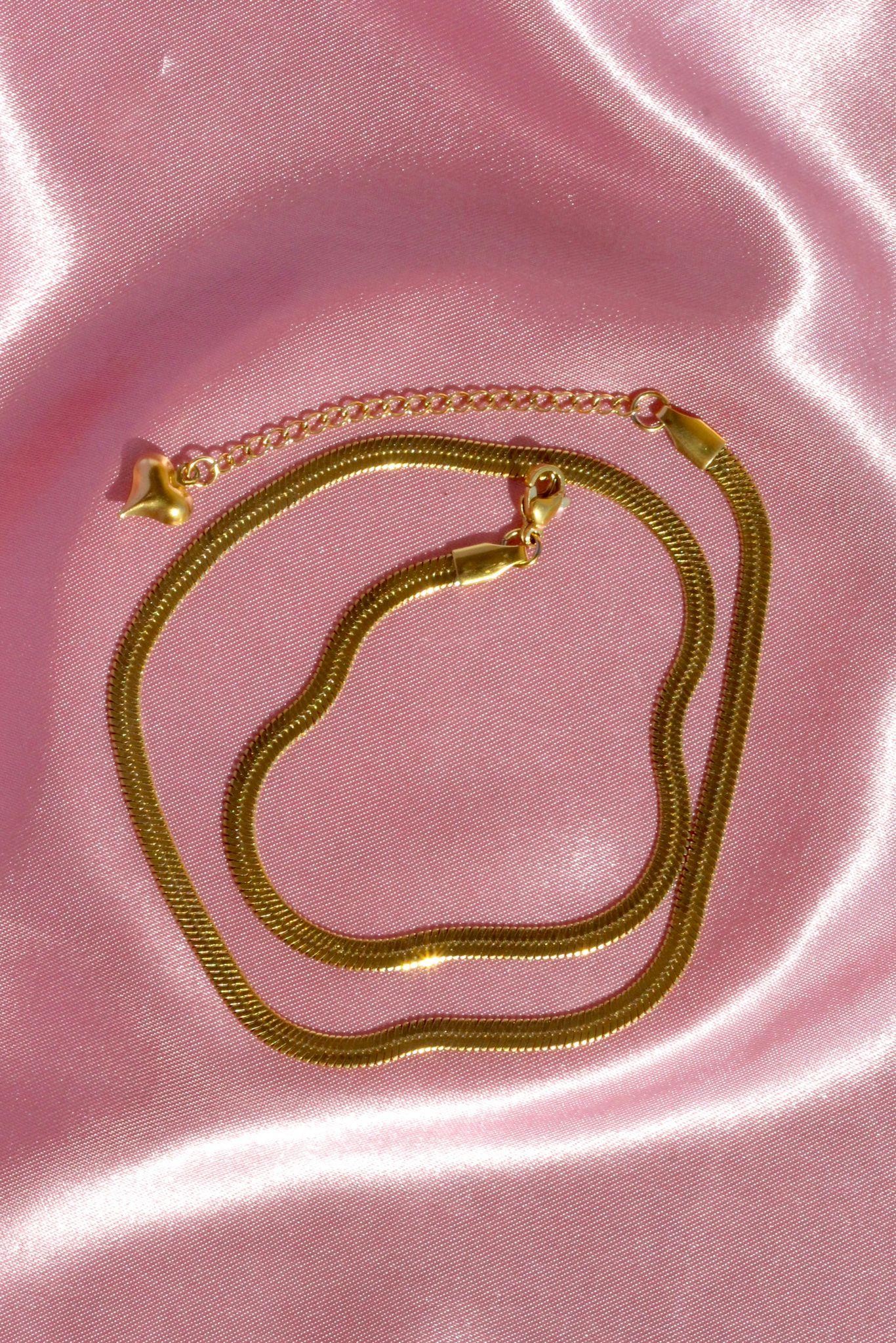Italian Heart Pendant Gold Chain | Steel