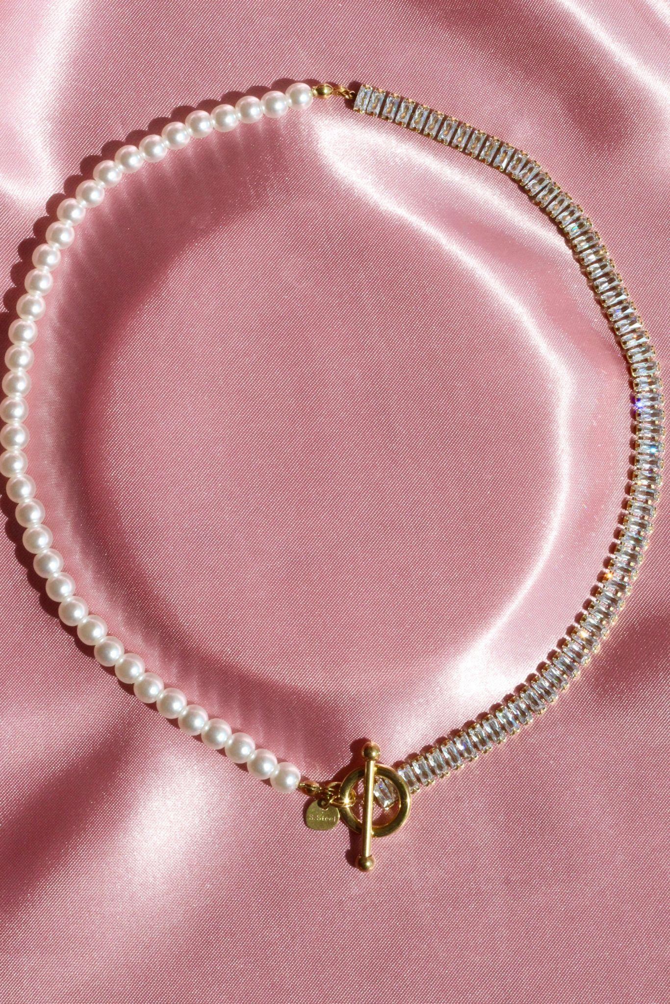 Sparkle Pearl Kolye I Çelik