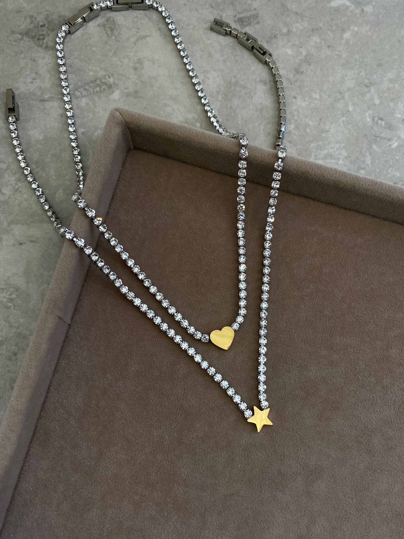 Zircon Stone Heart Necklace | Steel