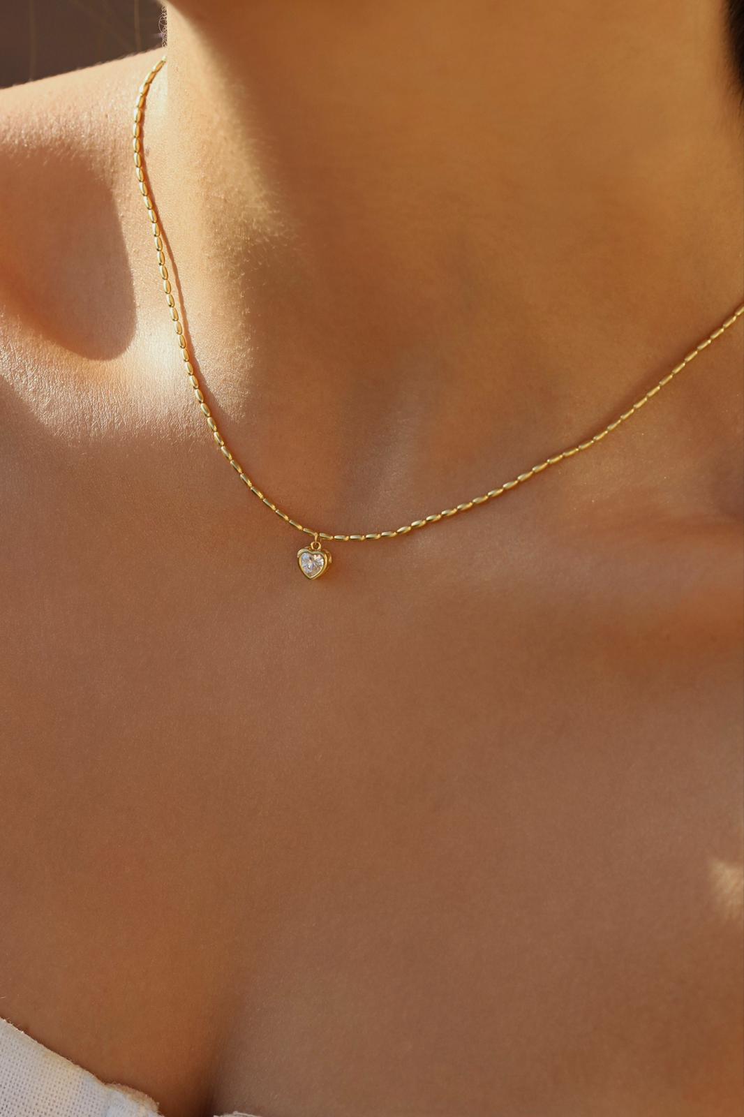 Arpa Zincir Mini Kalp Kolye I 925 Gümüş