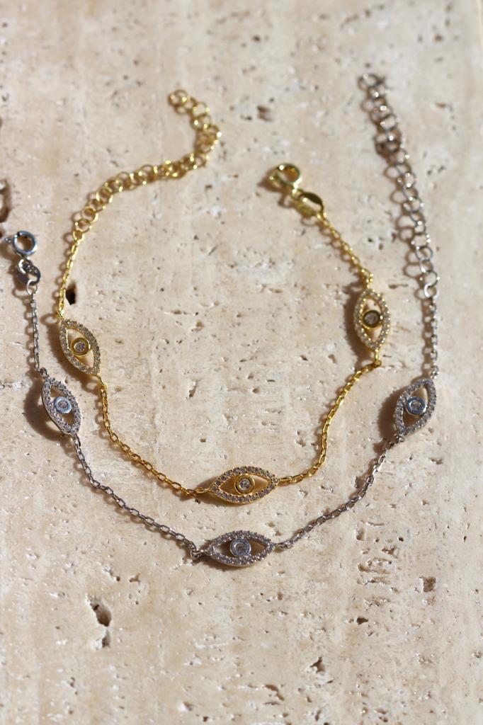 Göz Charm Bileklik | 925 Gümüş