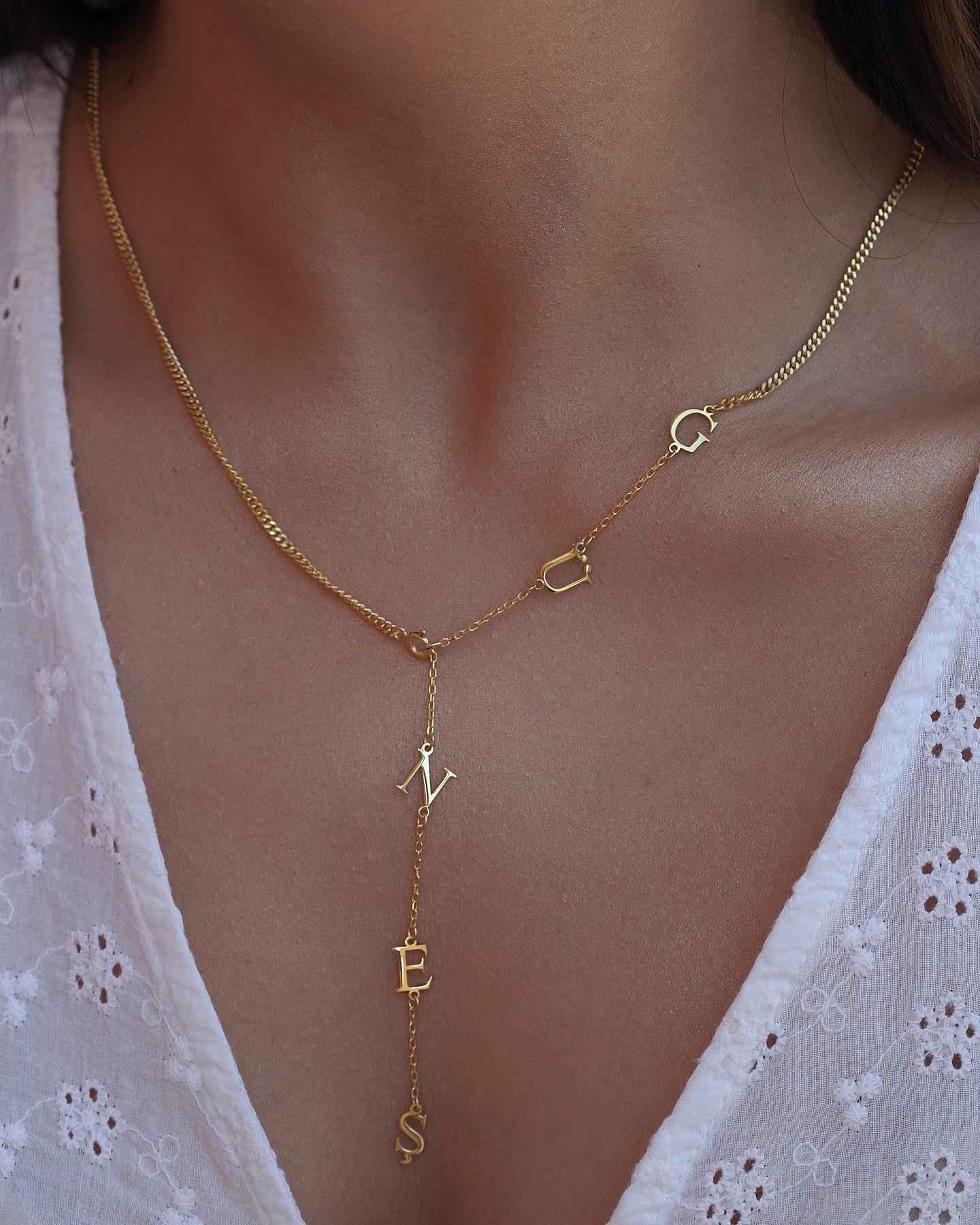 Y Chain Name Necklace | 925 Silver