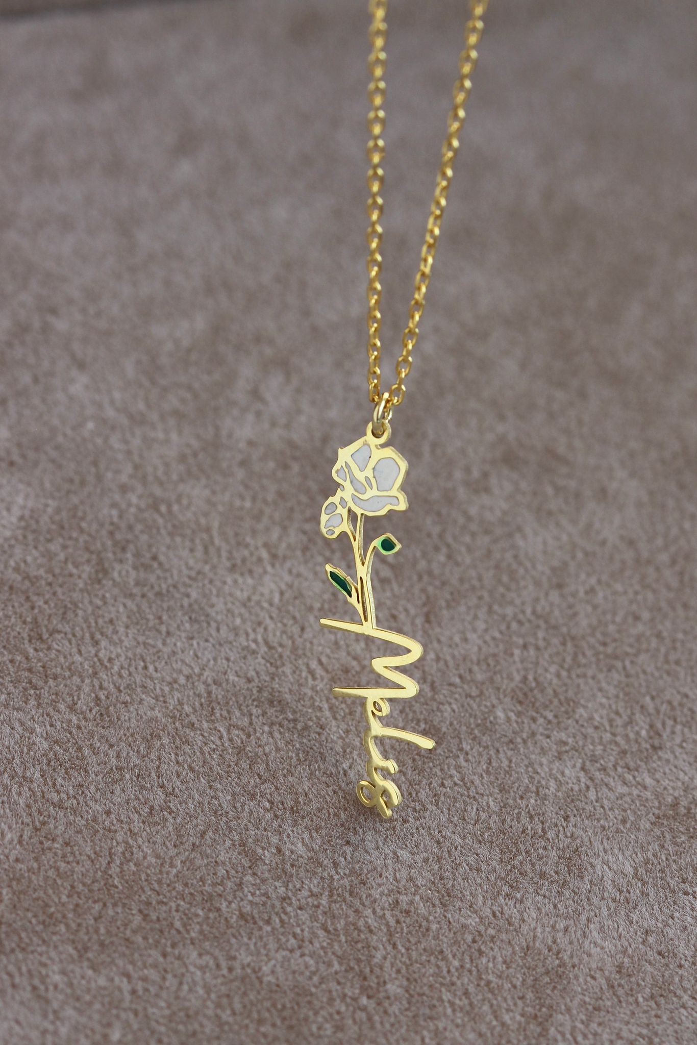 Birth Moon Flower Name Necklace | 925 Silver