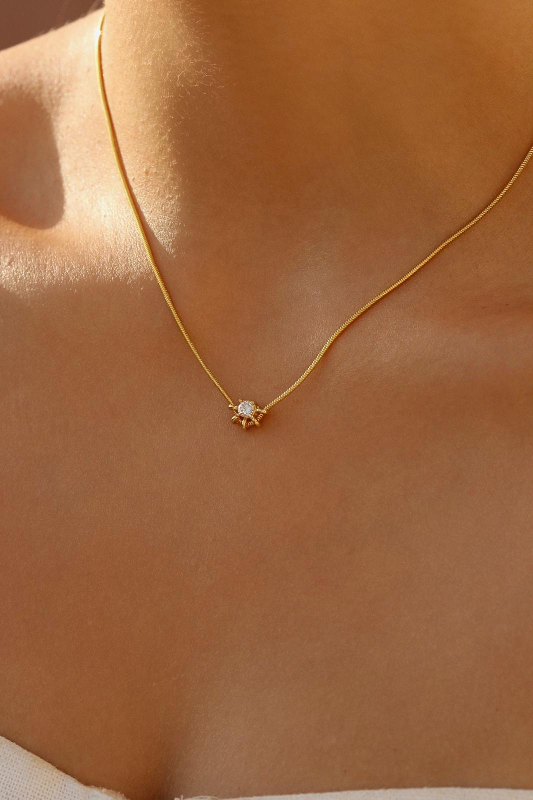 Tek Taş Sarmal Kolye I 925 Gümüş