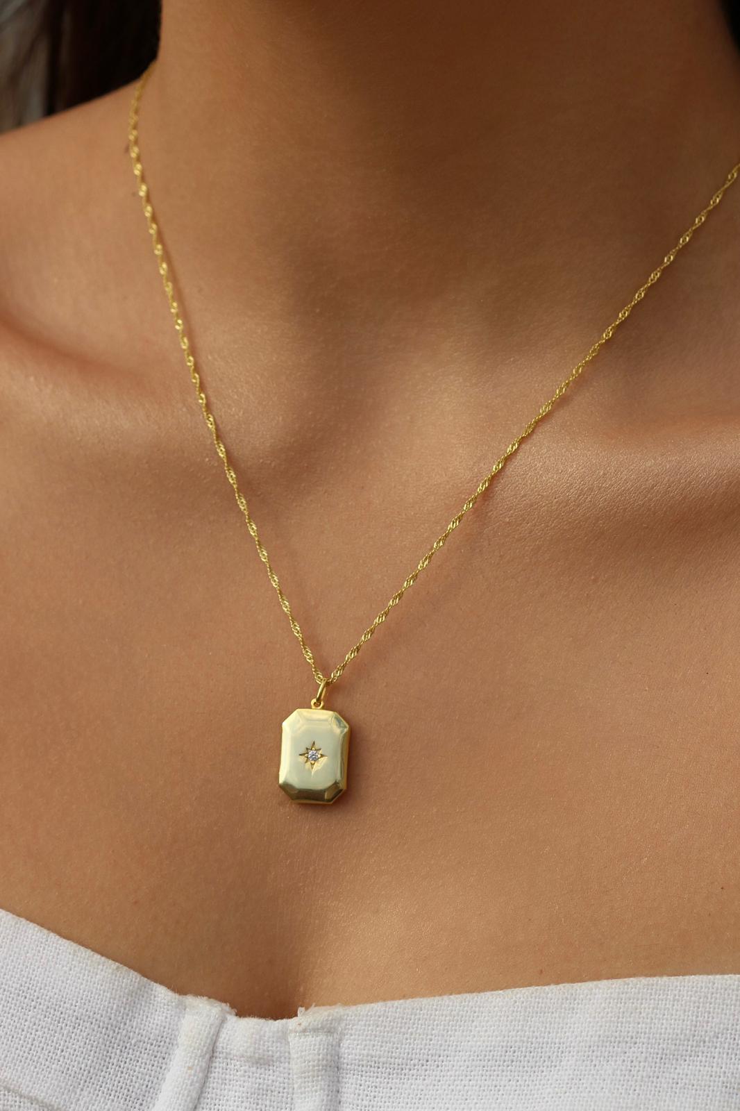 Kutup Yıldızı Kişiye Özel Fotoğraflı Kolye I 925 Gümüş