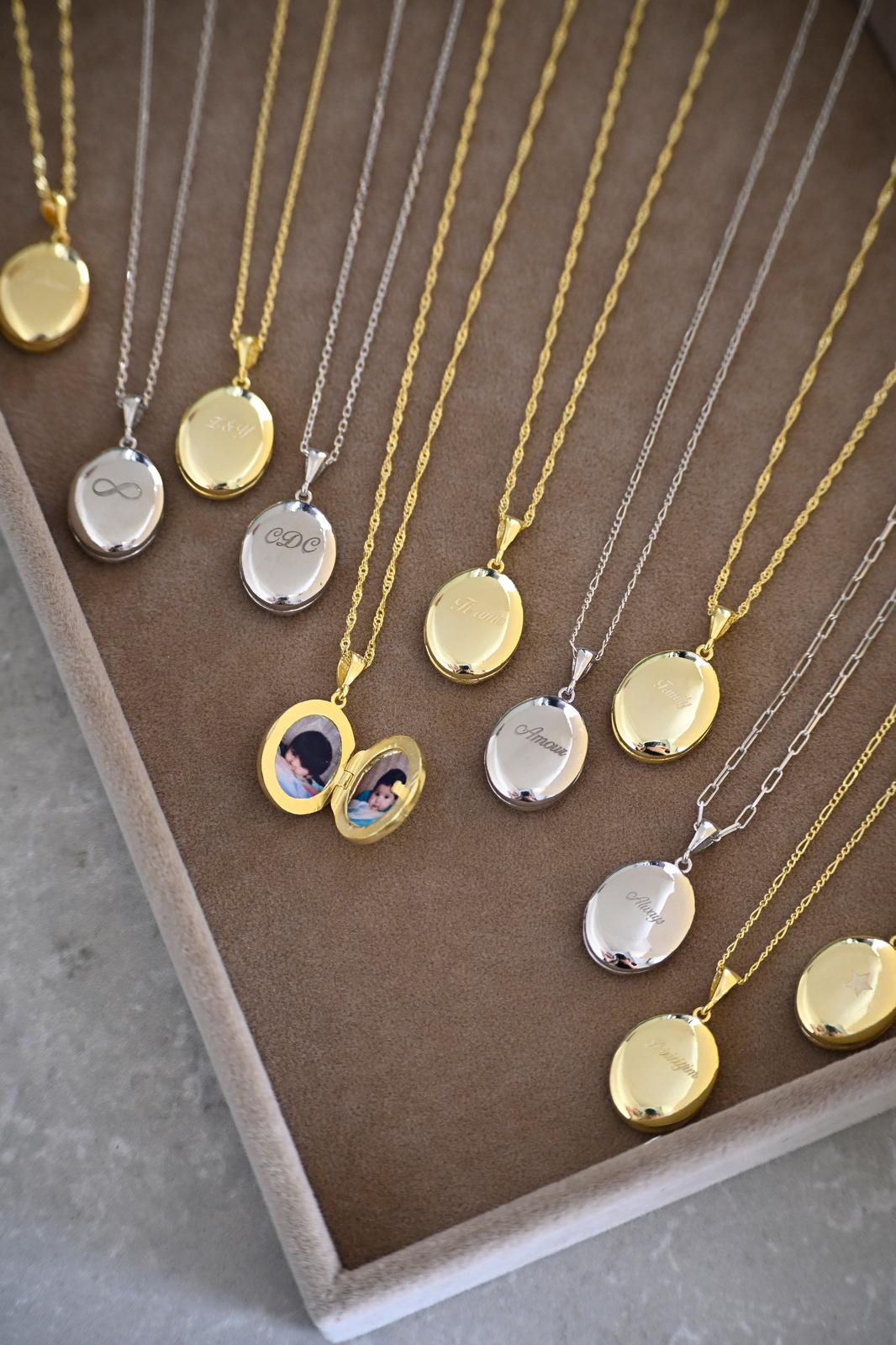 Minimal Kişiye Özel Kapaklı Kolye I 925 Gümüş