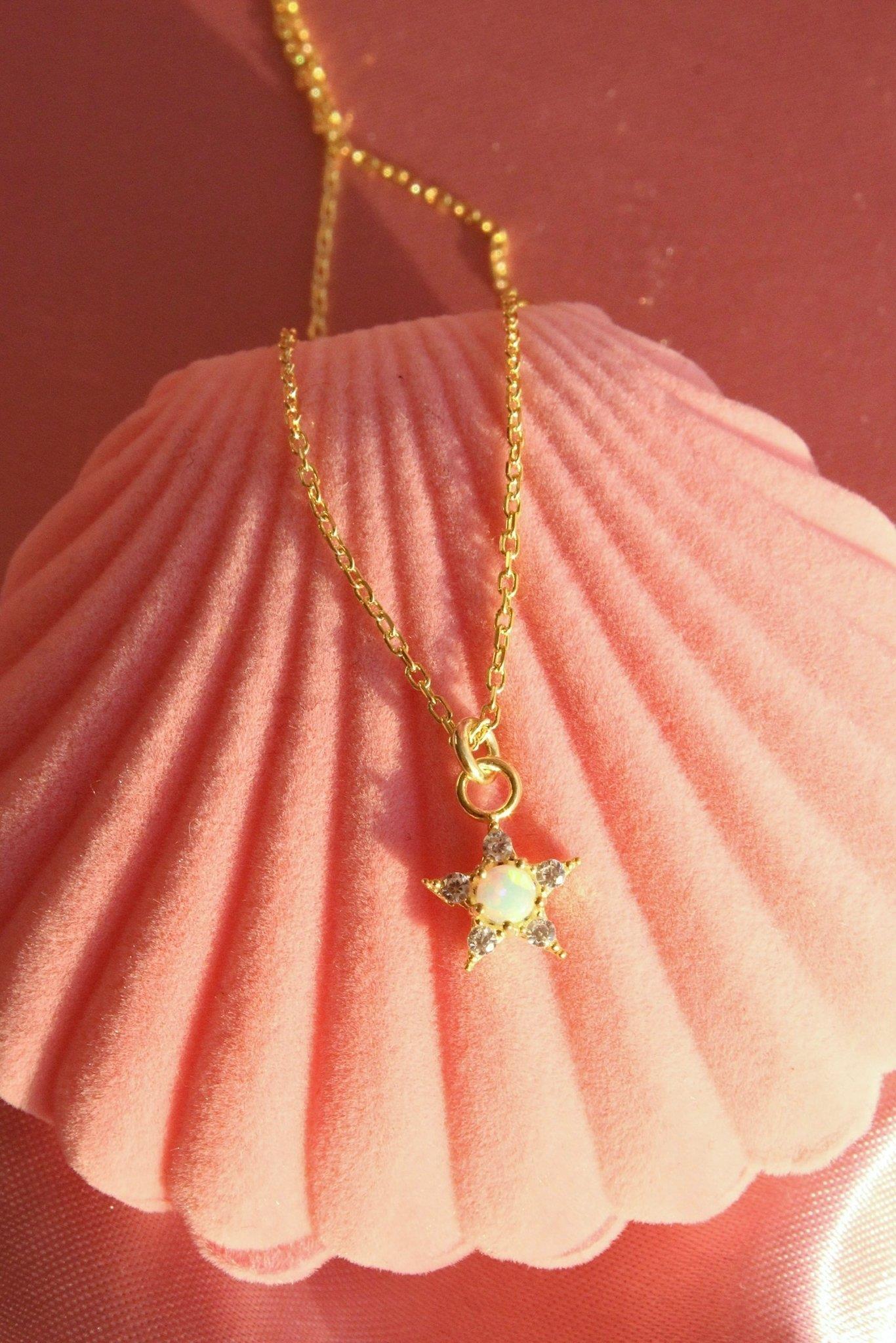 Mini Opal Yıldız Kolye | 925 Gümüş