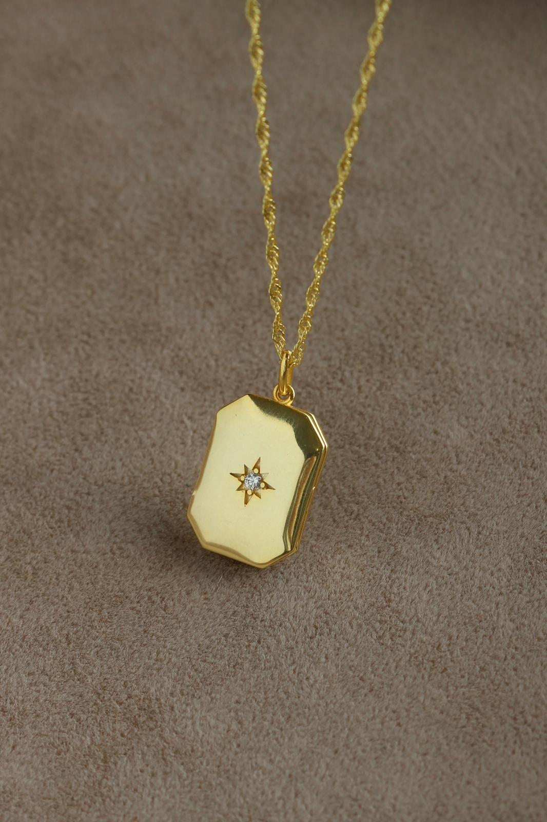 Kutup Yıldızı Kişiye Özel Fotoğraflı Kolye I 925 Gümüş