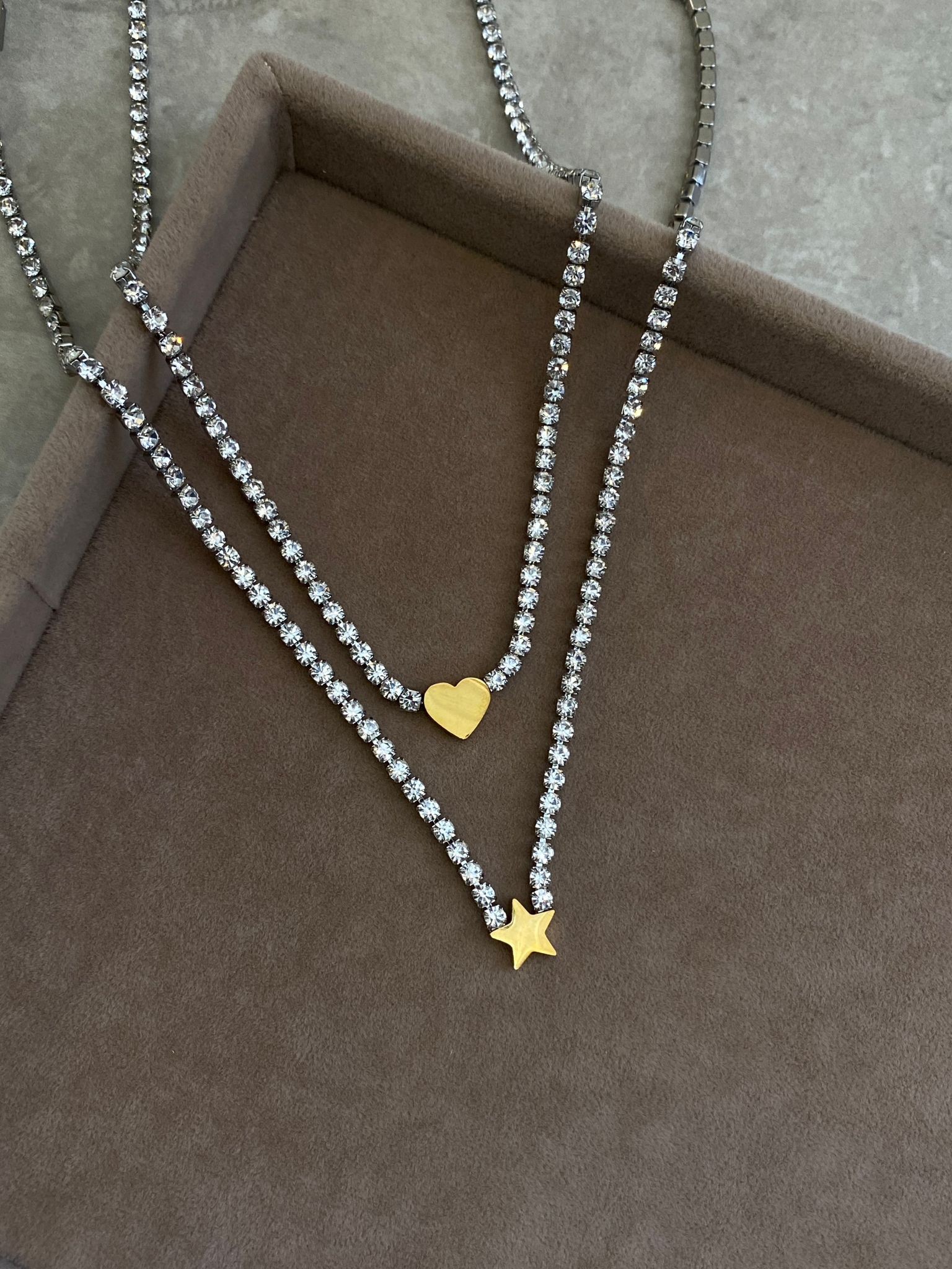Zircon Stone Heart Necklace | Steel