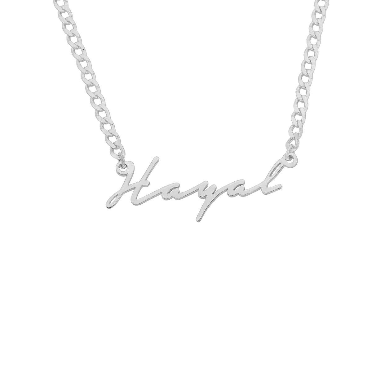Minimal Font İstediğini Yazdır Kolye I 925 Gümüş