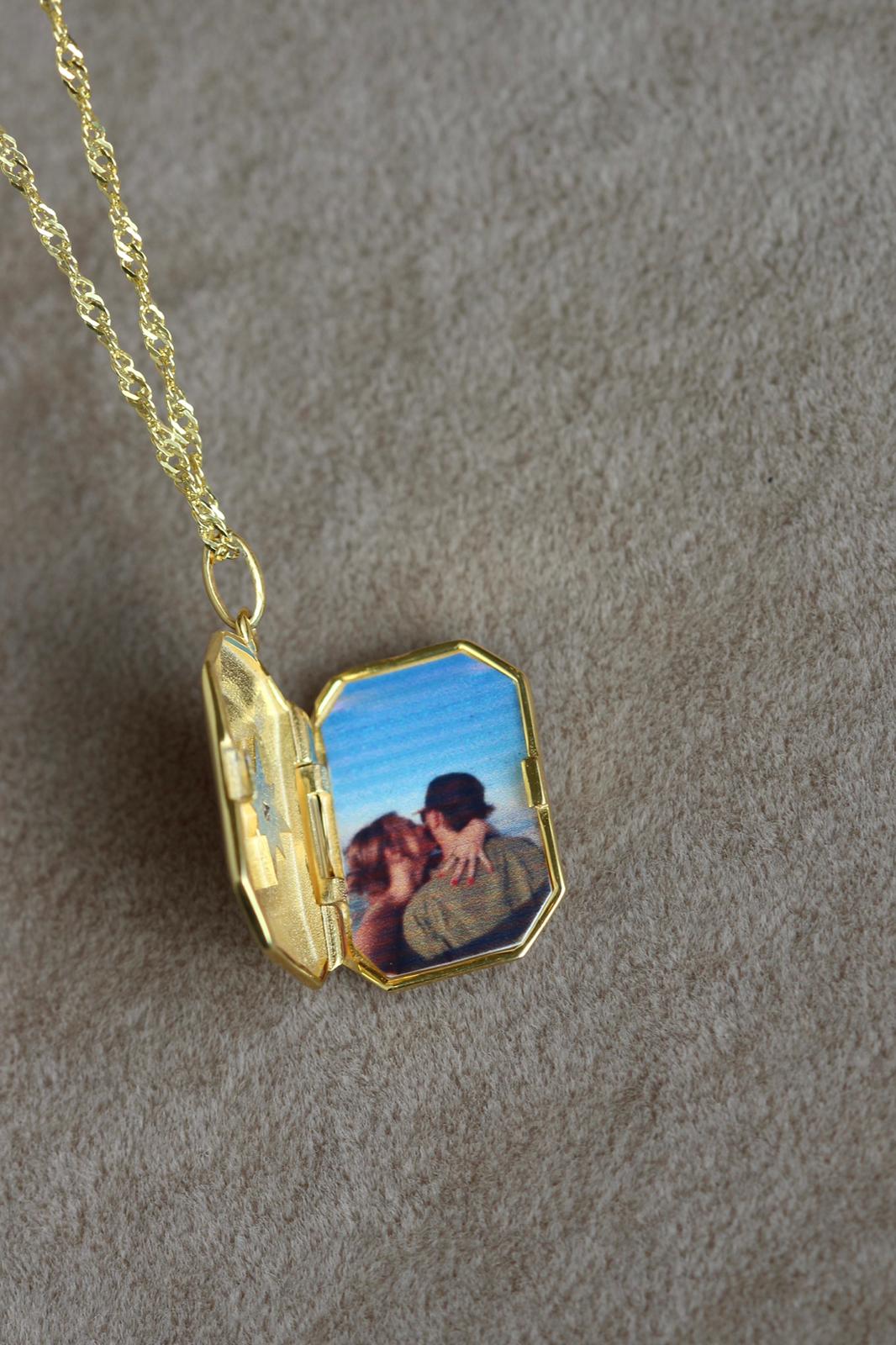 Kutup Yıldızı Kişiye Özel Fotoğraflı Kolye I 925 Gümüş