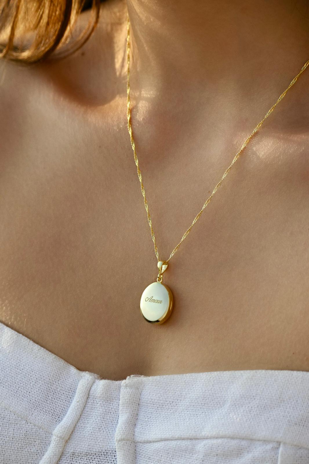 Minimal Kişiye Özel Kapaklı Kolye I 925 Gümüş