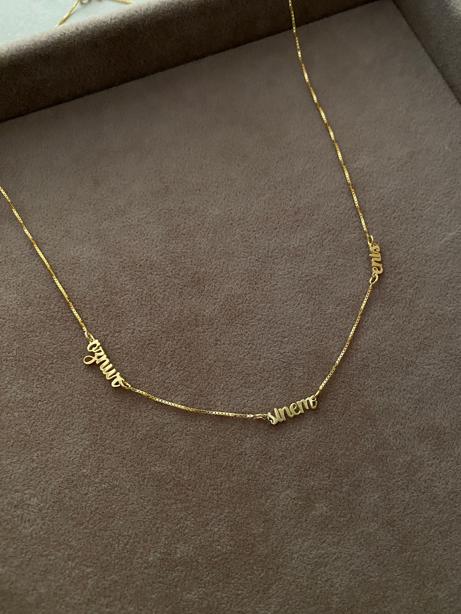 Minimal Üç İsimli Kolye I 925 Gümüş