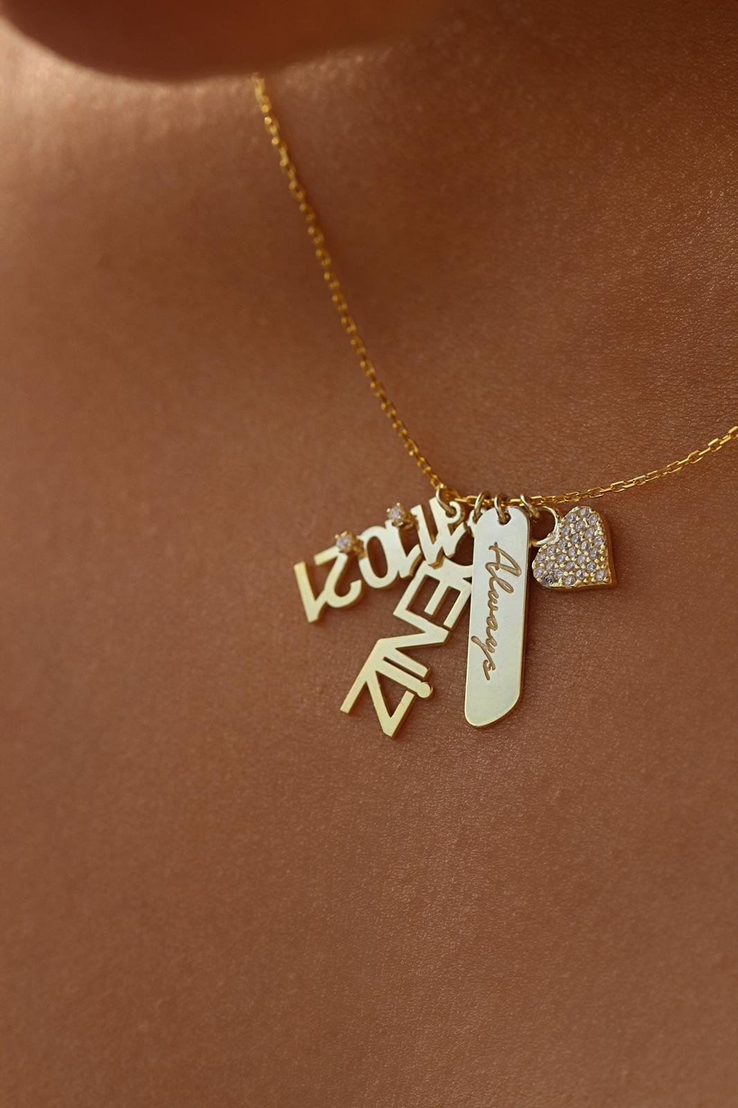 Kalpli Kişiye Özel Anı Kolye | 925 Gümüş