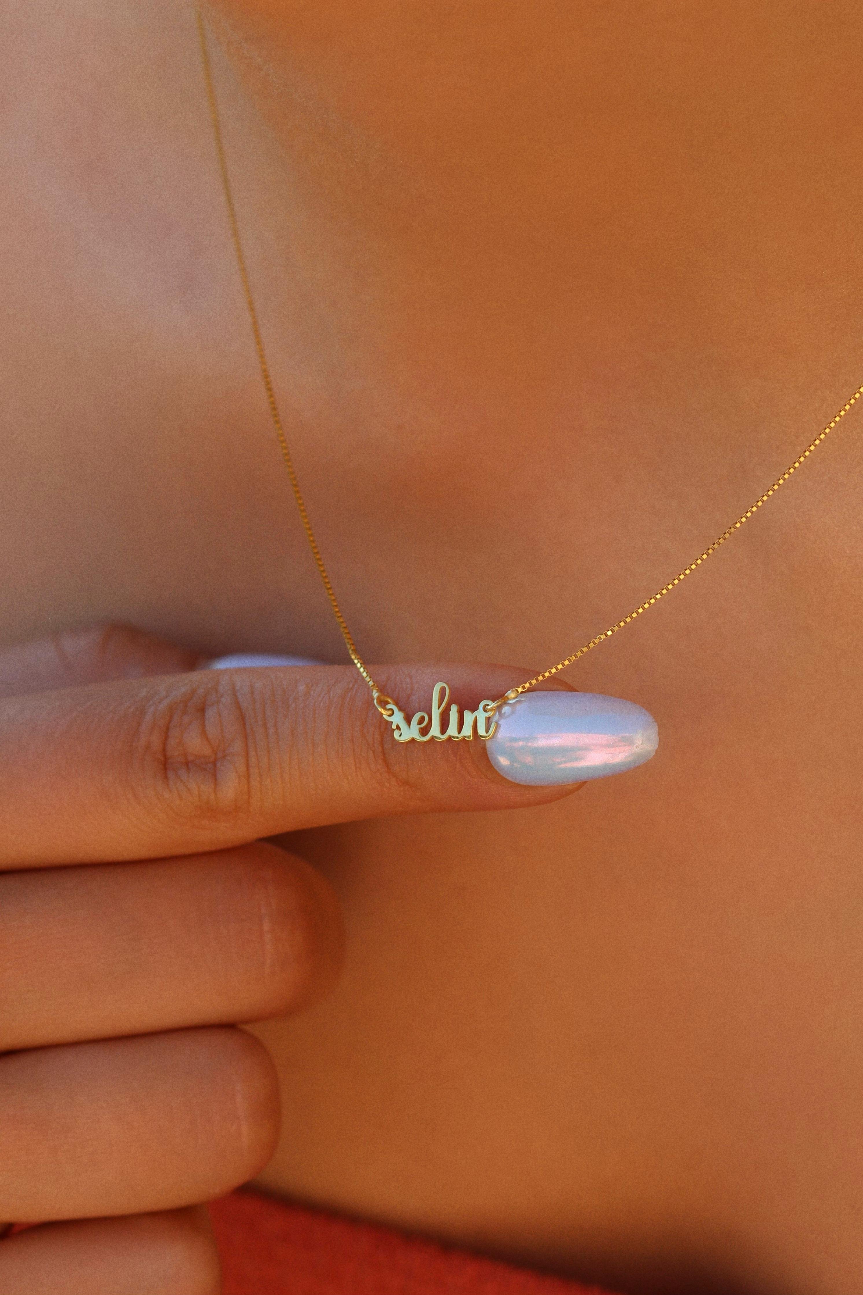 Zircon Stone Name Necklace | 925 Silver