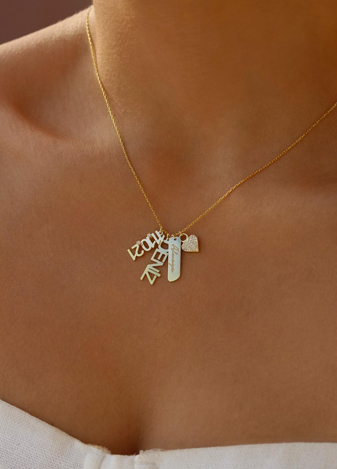 Kalpli Kişiye Özel Anı Kolye | 925 Gümüş