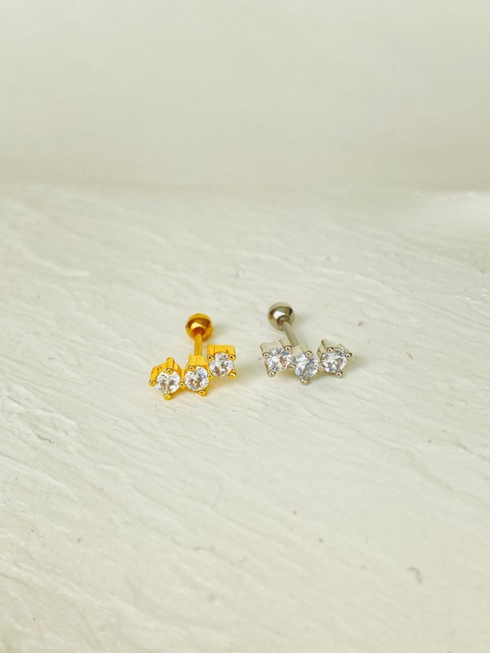 Triple Point Horizontal Piercing | Surgical Steel