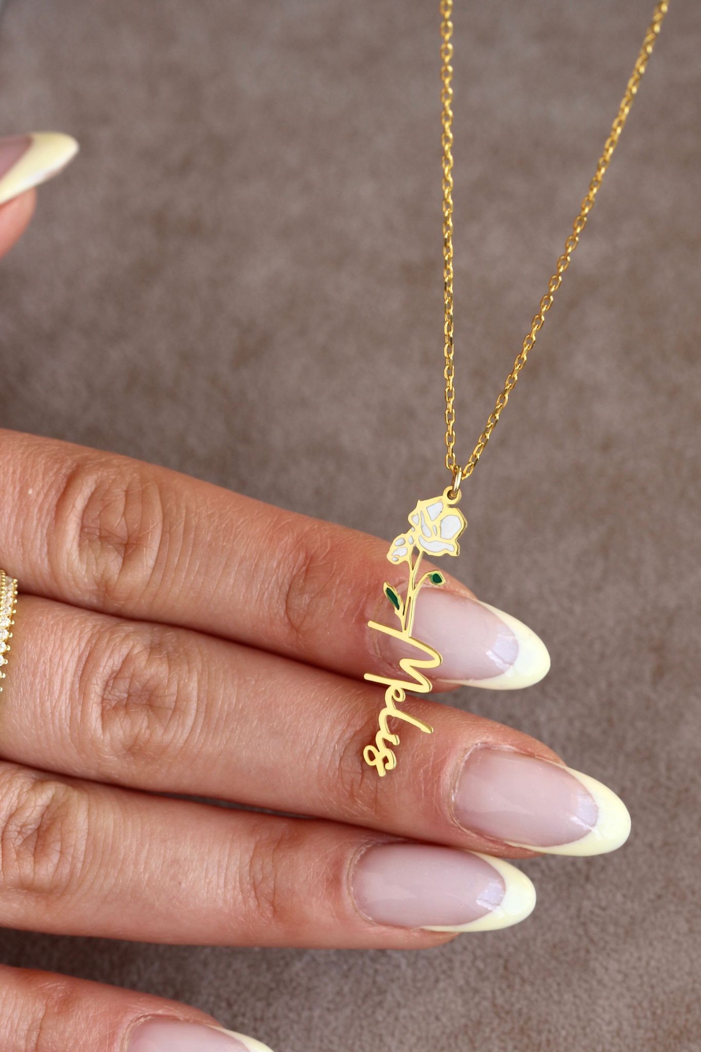 Birth Moon Flower Name Necklace | 925 Silver